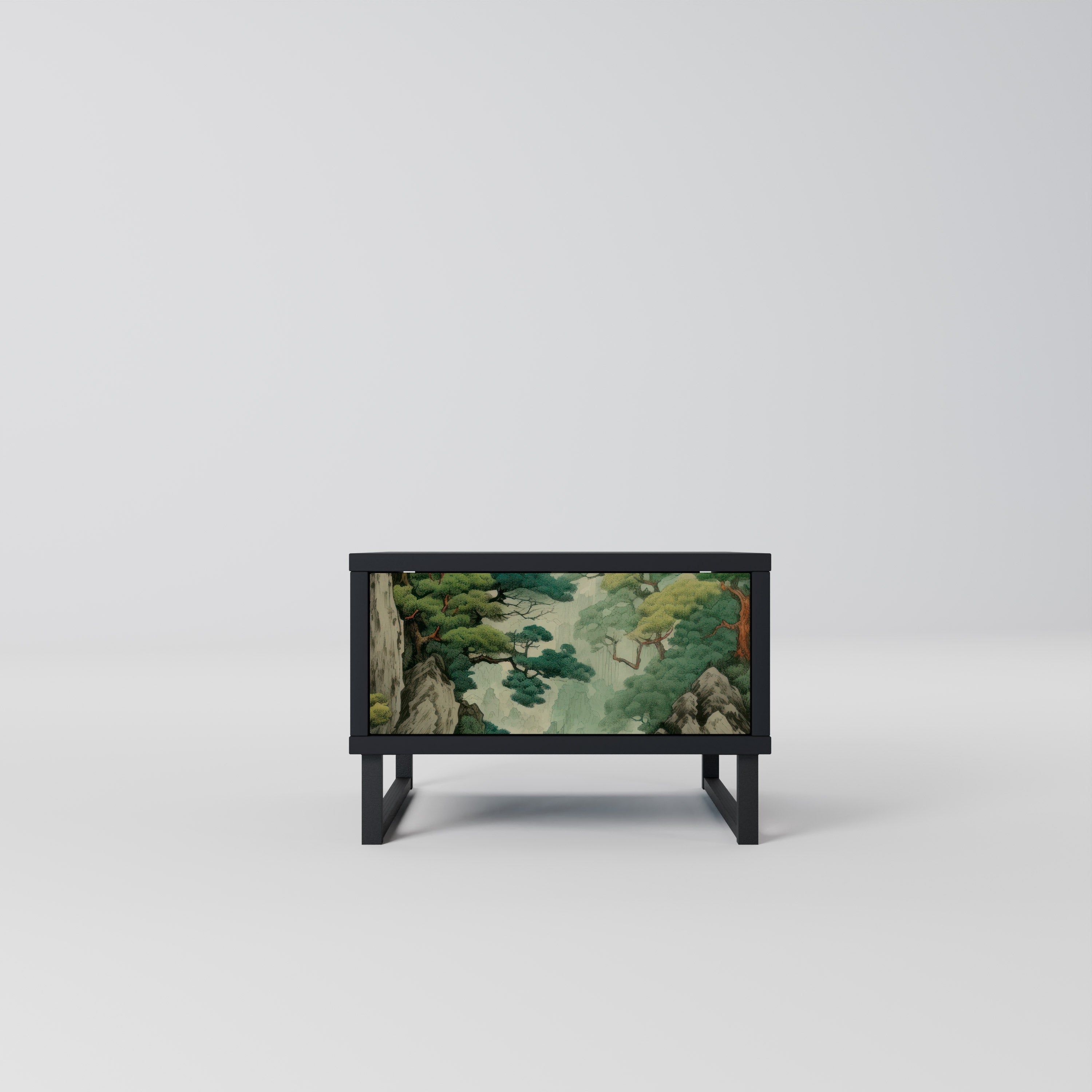 Table de chevet VERDURE ABYSS en finition noire