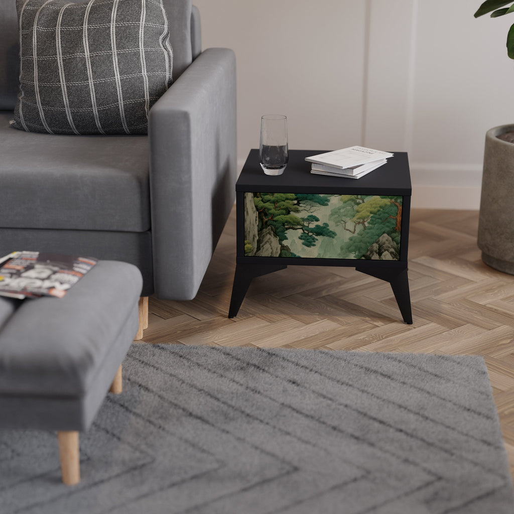 Table de chevet VERDURE ABYSS en finition noire