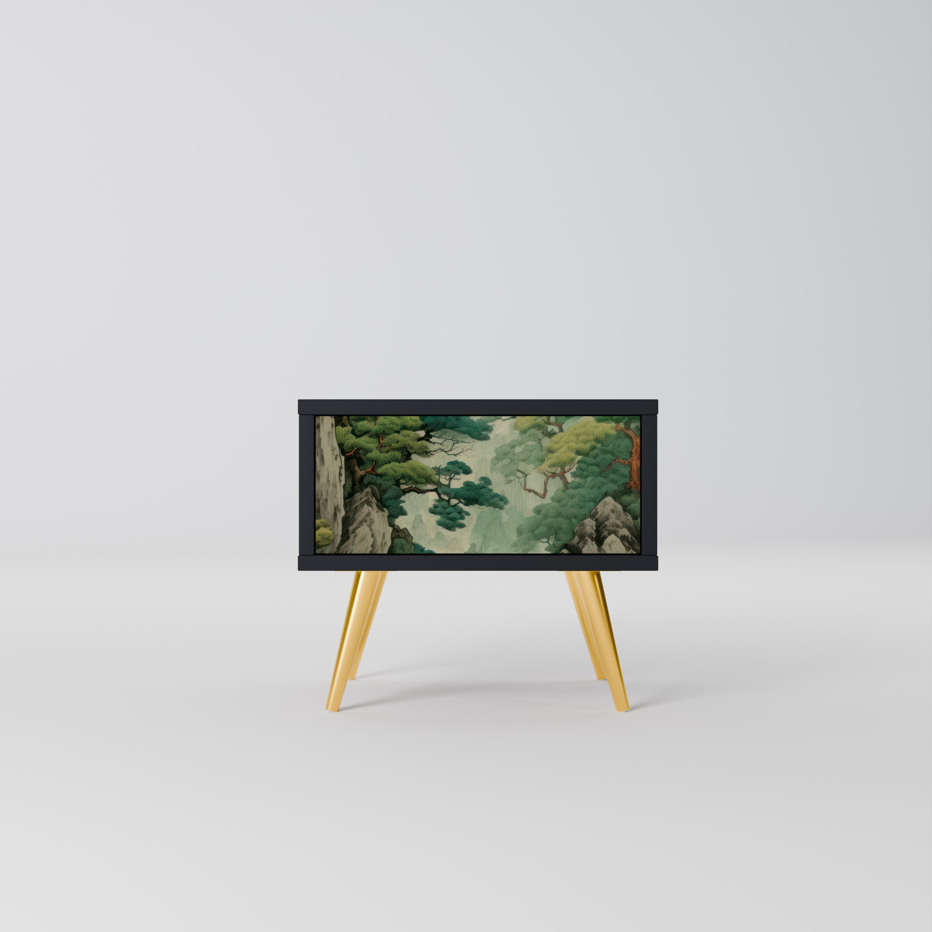 Table de chevet VERDURE ABYSS en finition noire