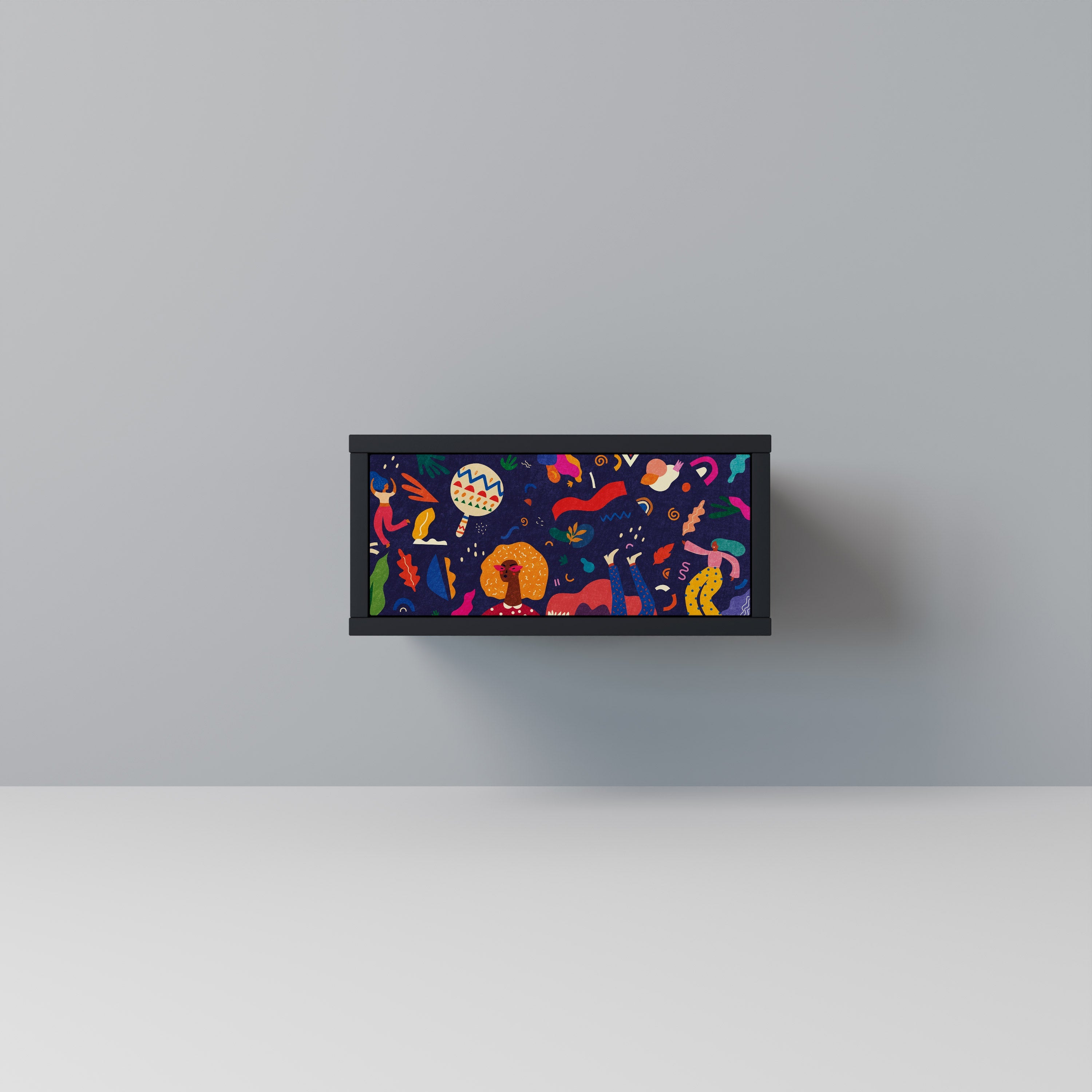 Table de chevet FESTIVE PLEASURES en finition noire