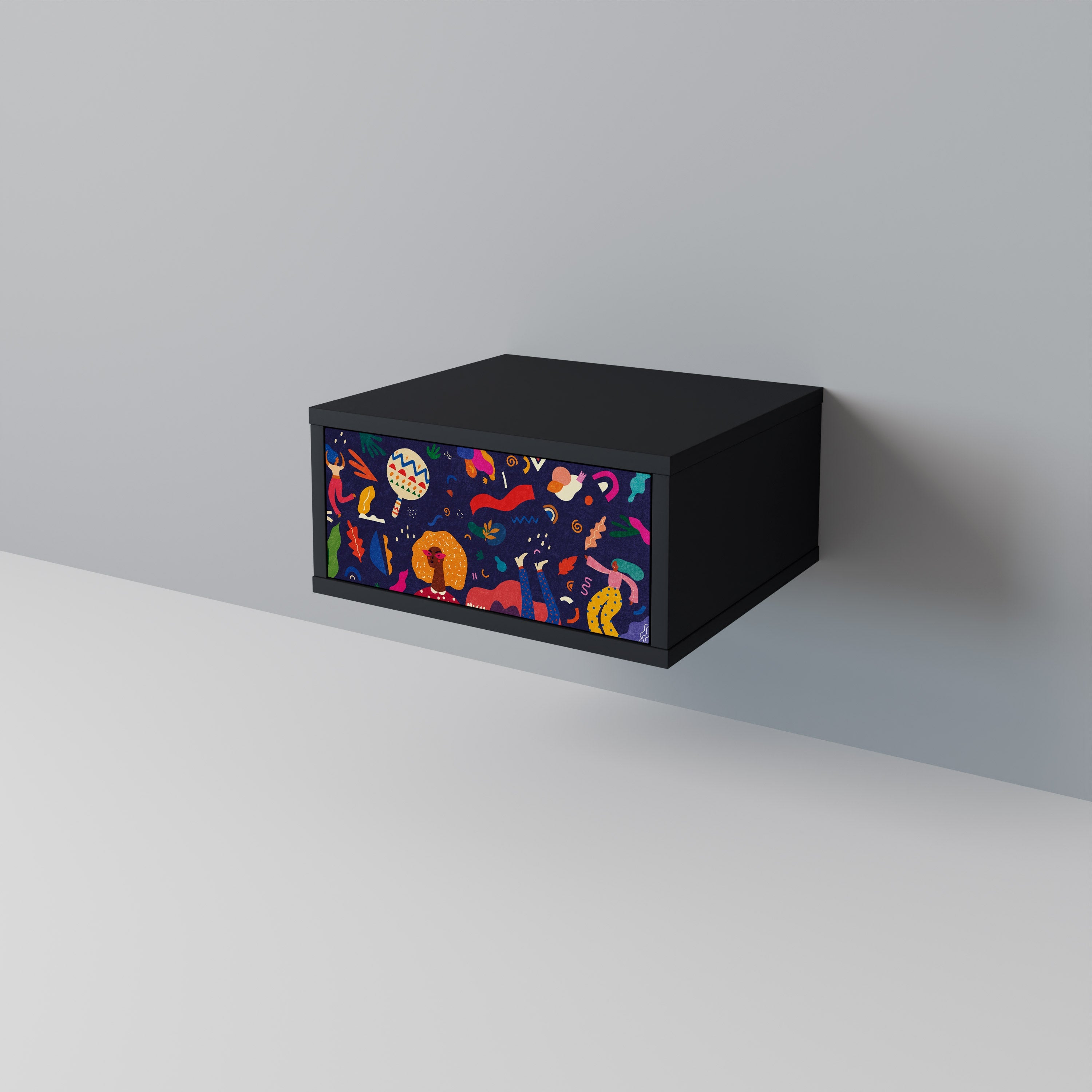 Table de chevet FESTIVE PLEASURES en finition noire