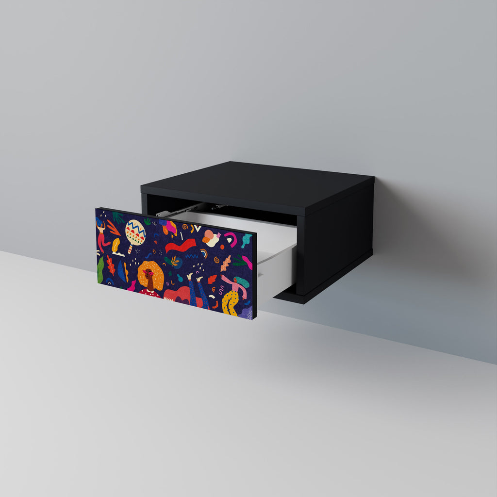 Table de chevet FESTIVE PLEASURES en finition noire