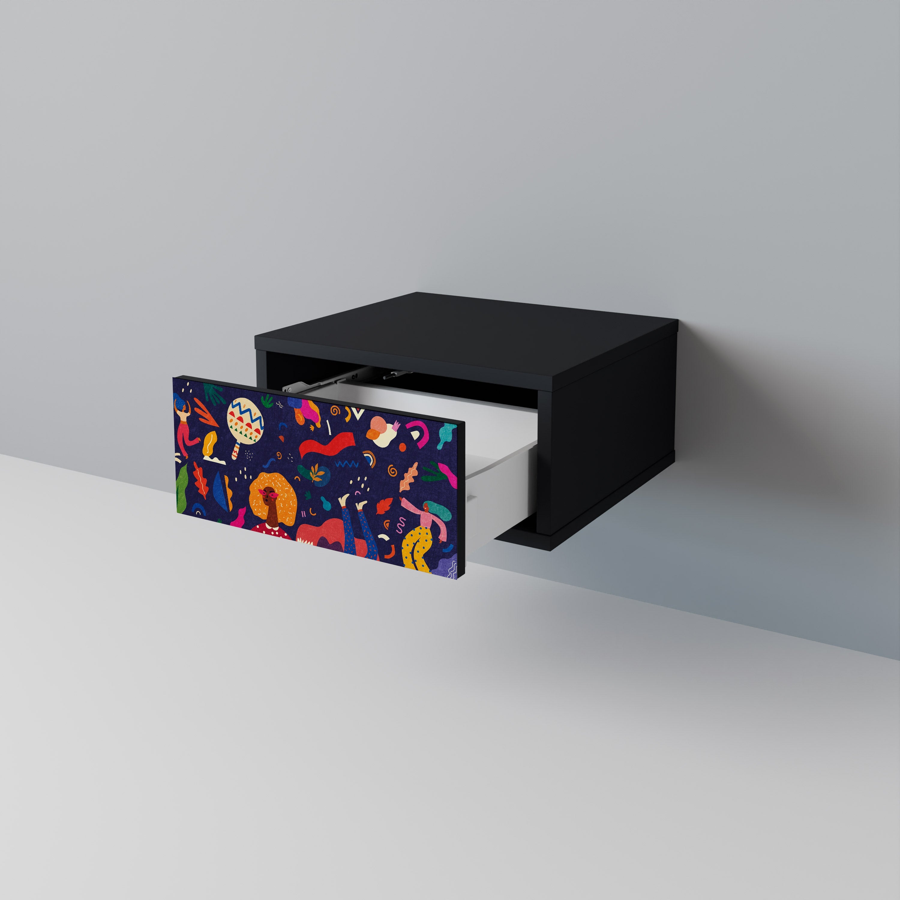 Table de chevet FESTIVE PLEASURES en finition noire