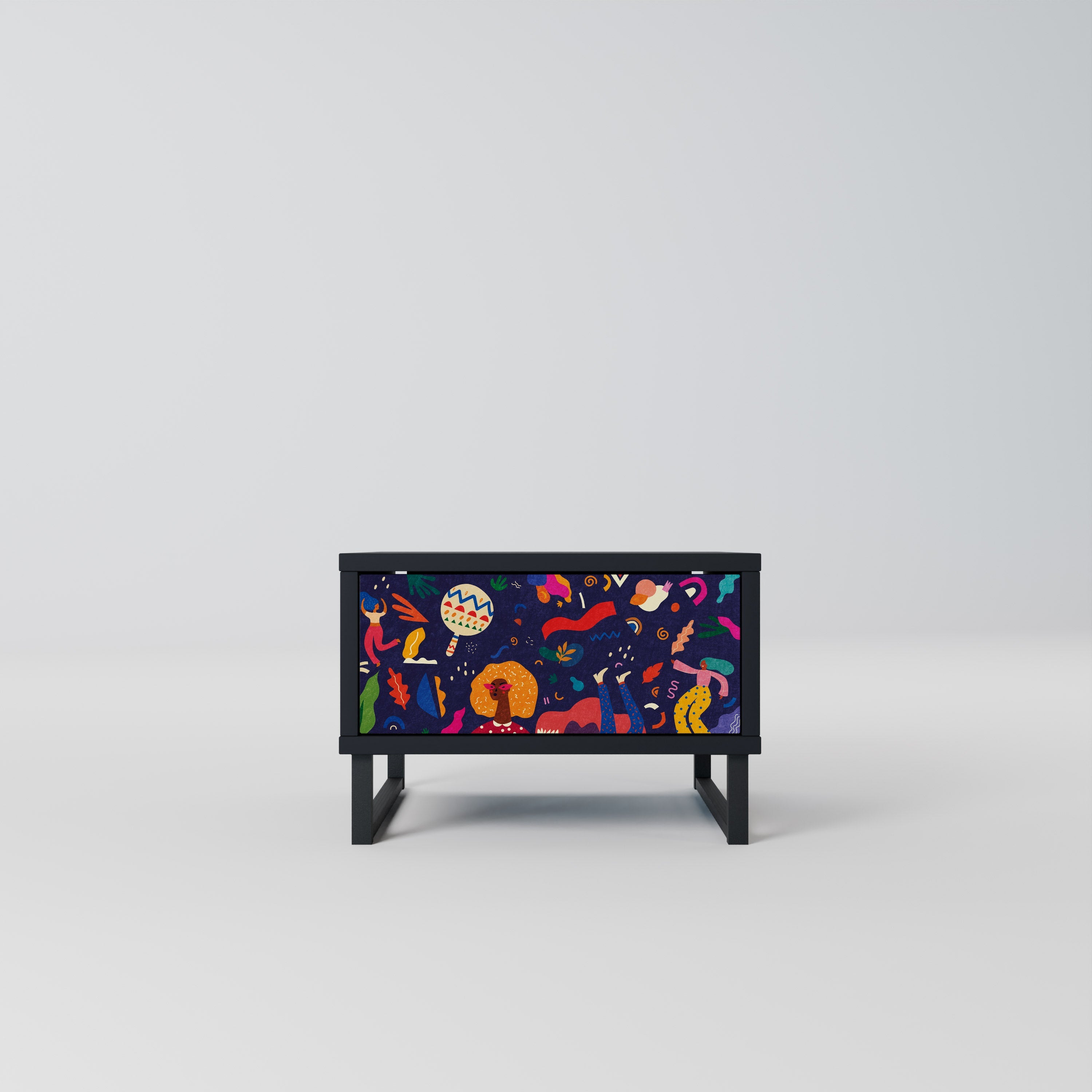 Table de chevet FESTIVE PLEASURES en finition noire