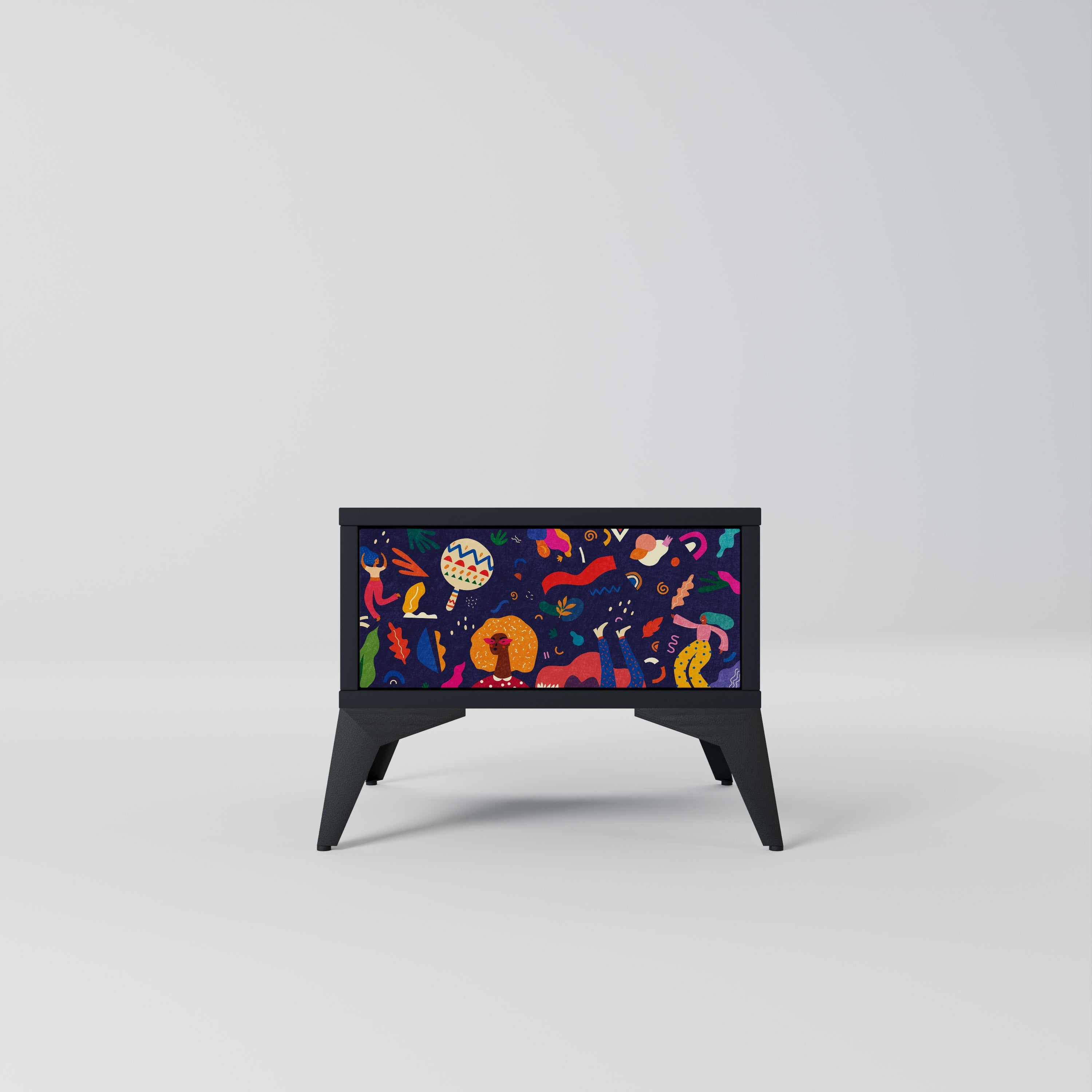 Table de chevet FESTIVE PLEASURES en finition noire