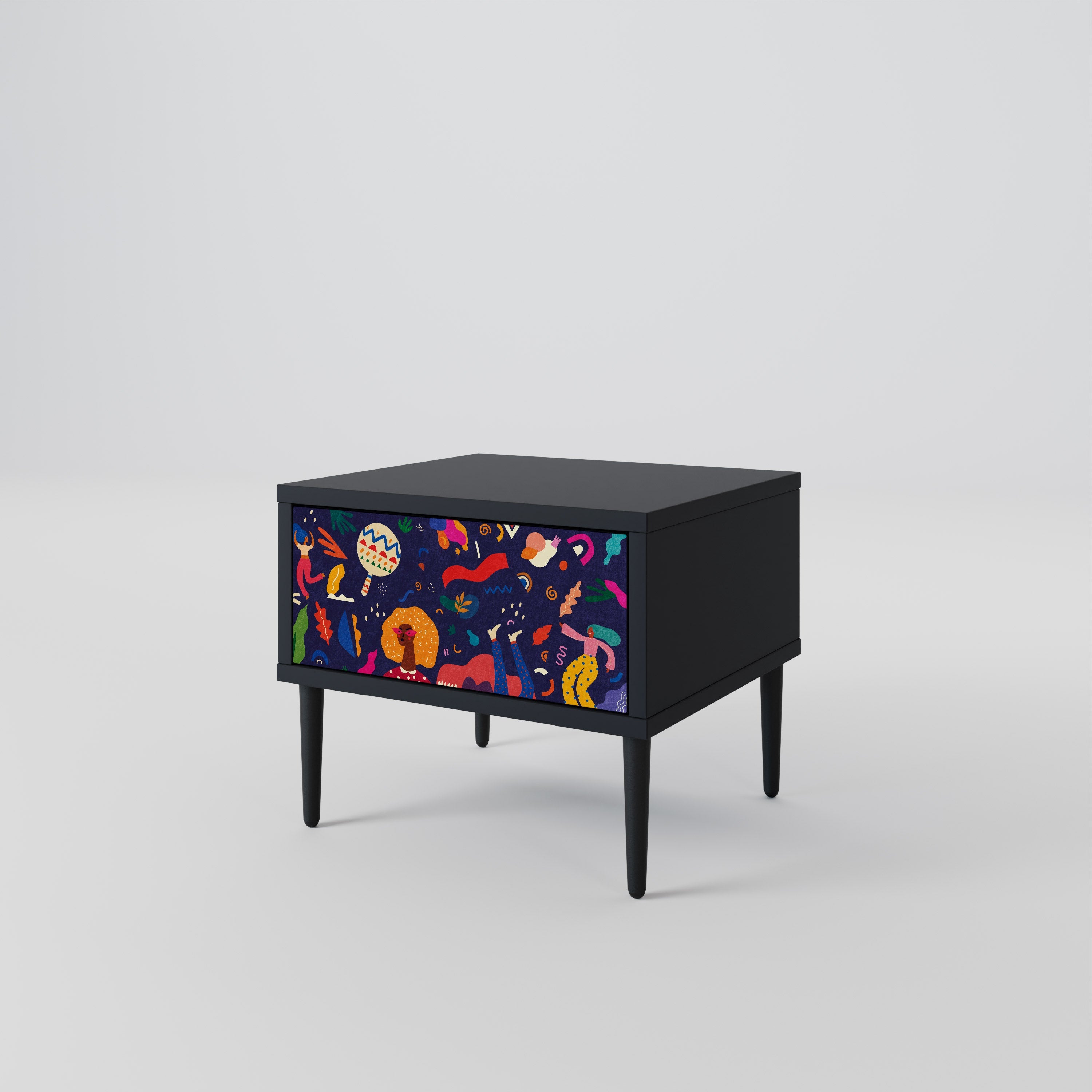 Table de chevet FESTIVE PLEASURES en finition noire