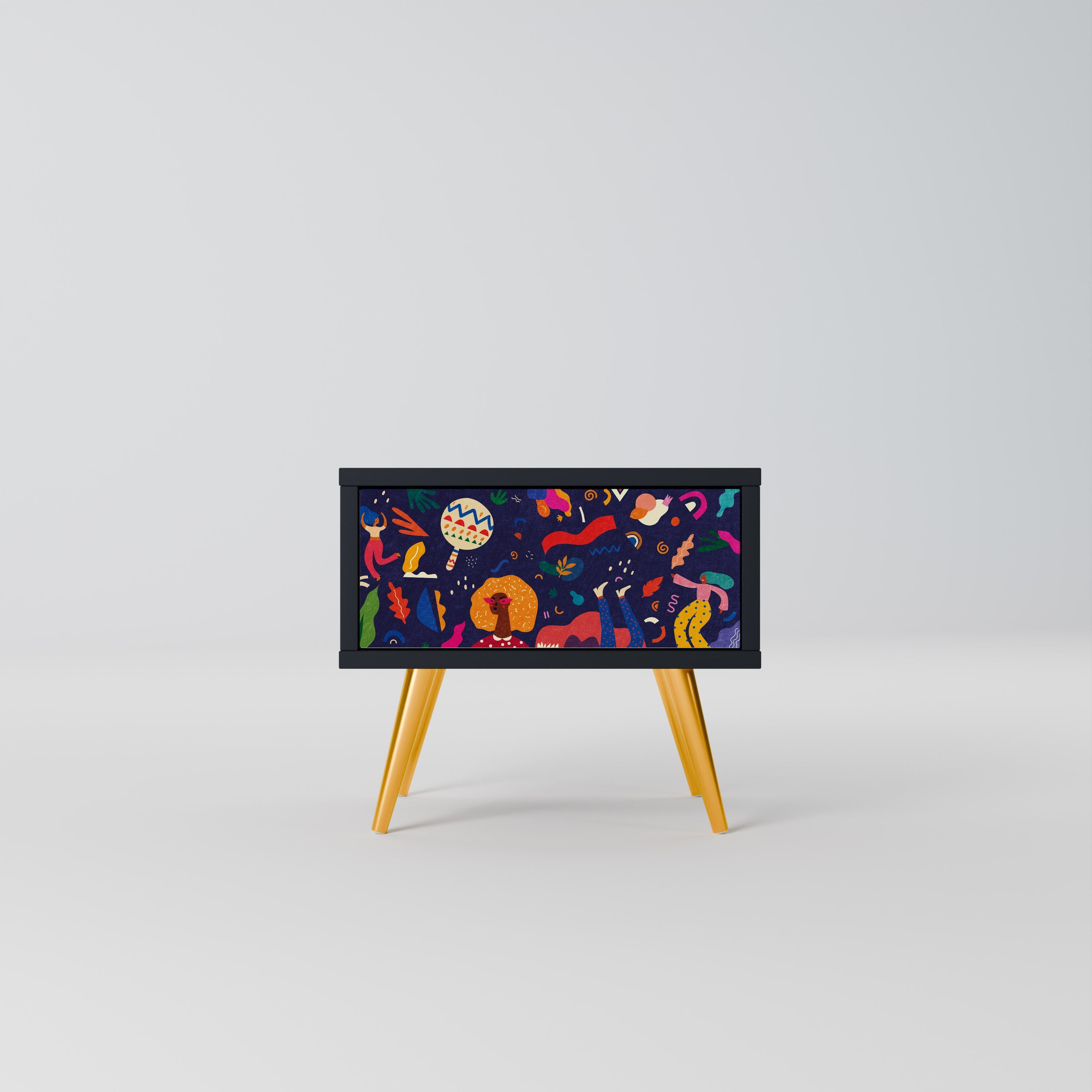 Table de chevet FESTIVE PLEASURES en finition noire