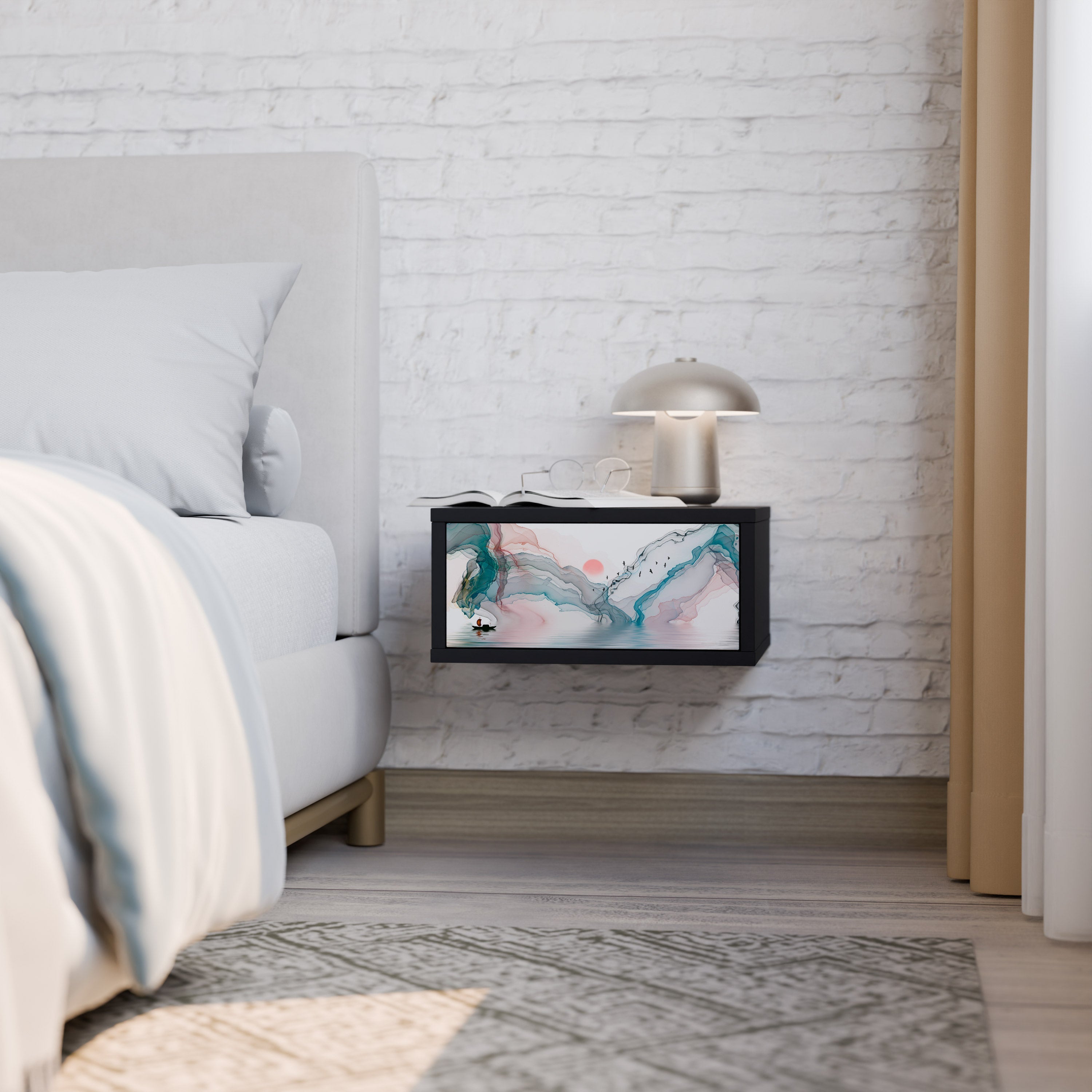 Table de chevet VELVET CROSSING en finition noire