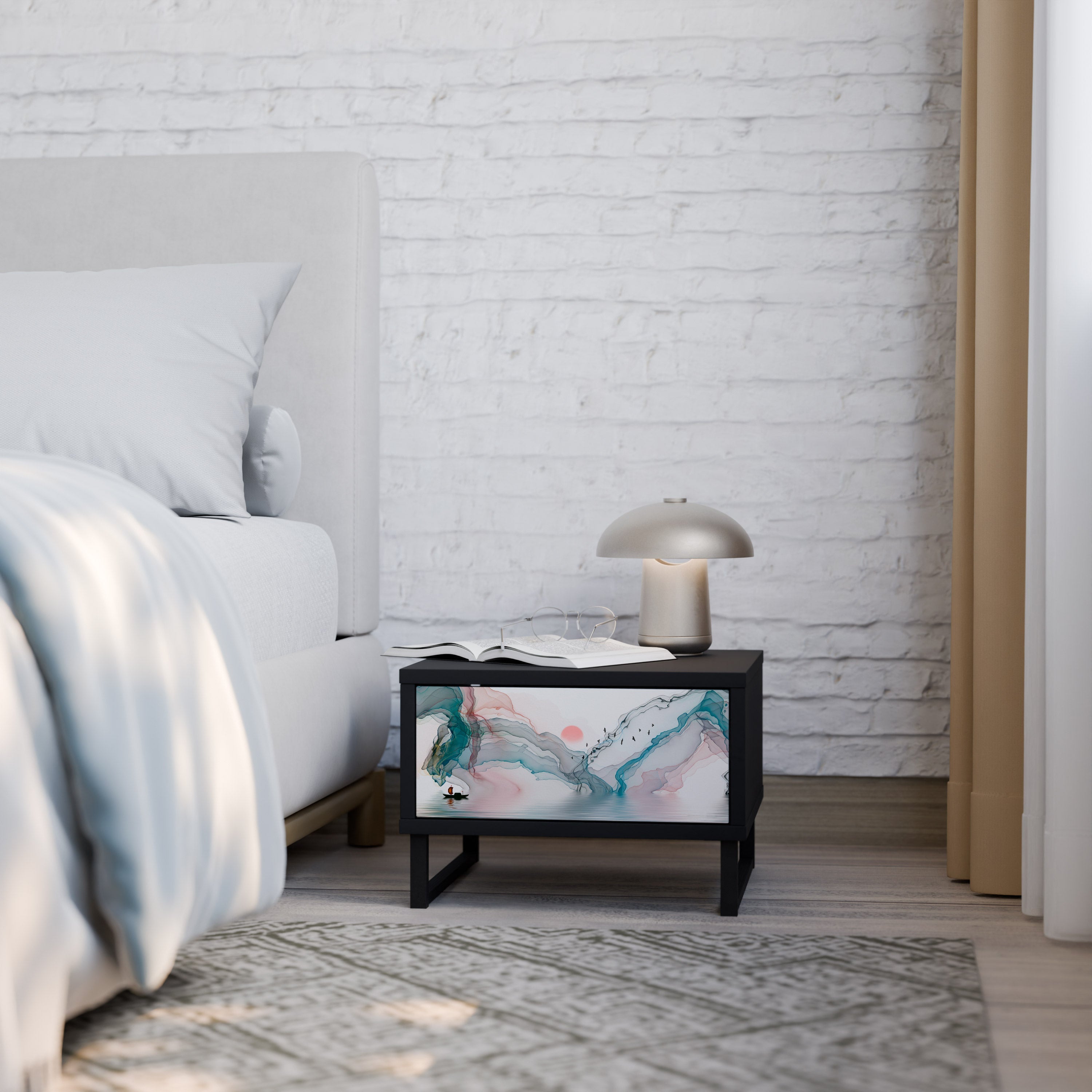 Table de chevet VELVET CROSSING en finition noire