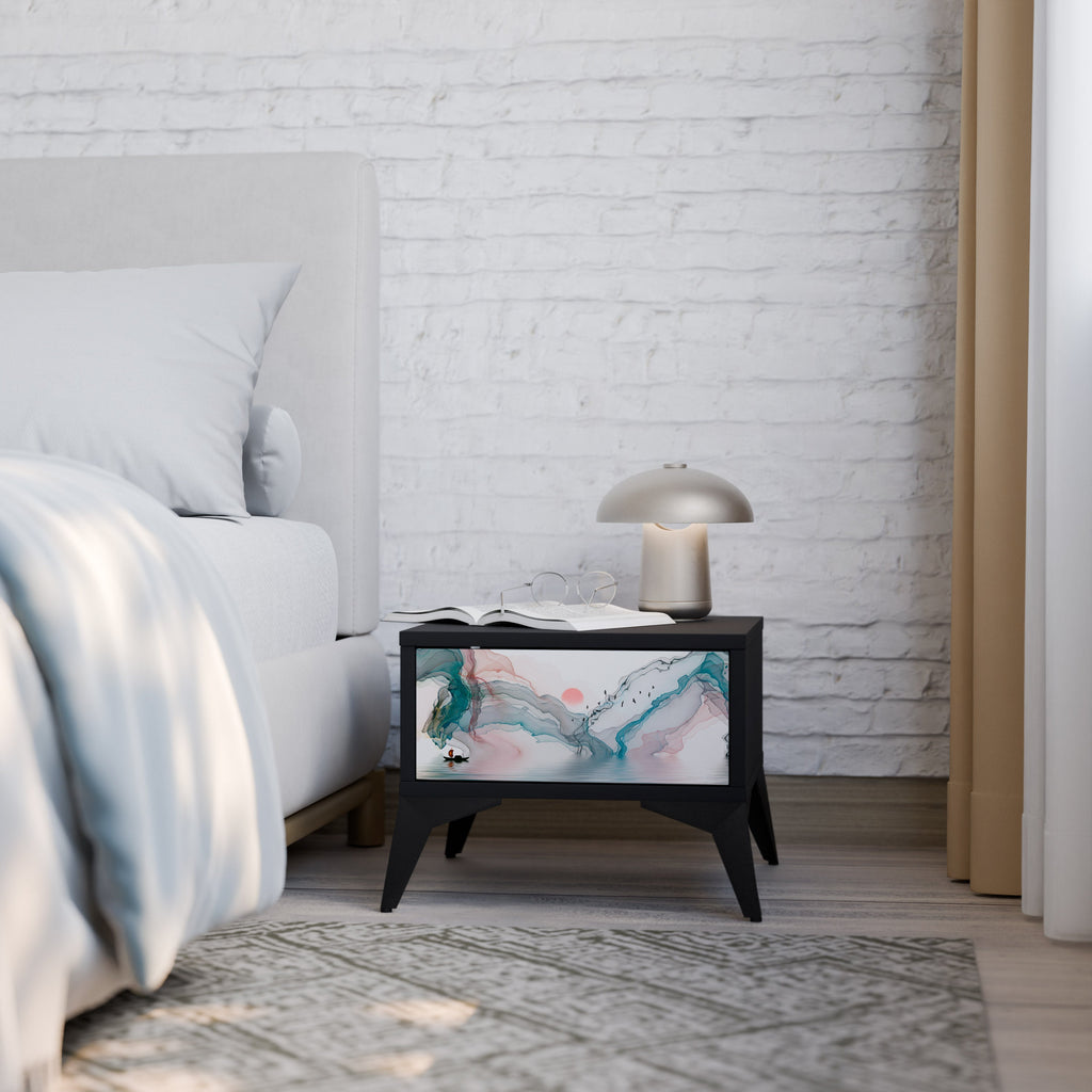 Table de chevet VELVET CROSSING en finition noire