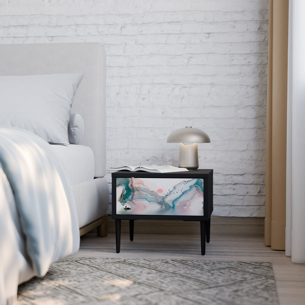 Table de chevet VELVET CROSSING en finition noire