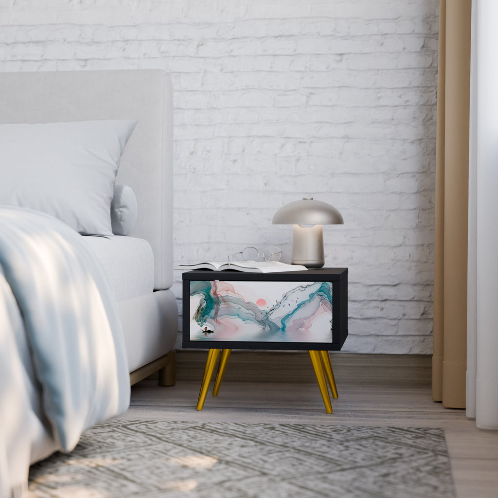 Table de chevet VELVET CROSSING en finition noire