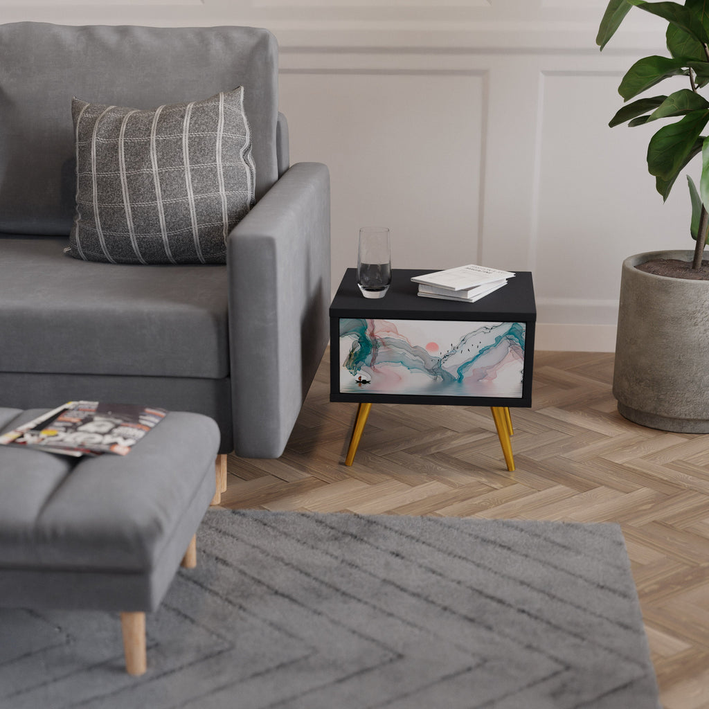 Table de chevet VELVET CROSSING en finition noire