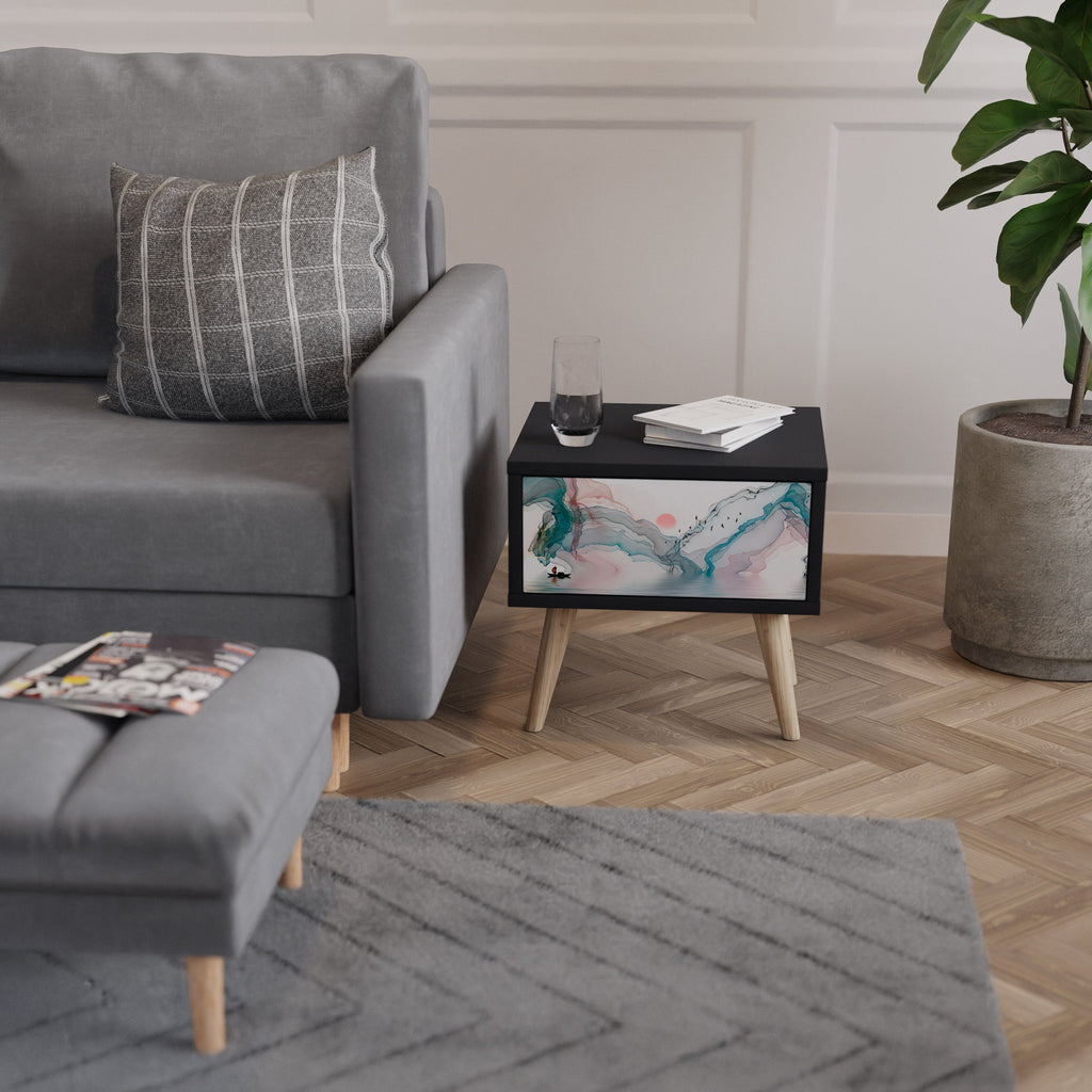 Table de chevet VELVET CROSSING en finition noire