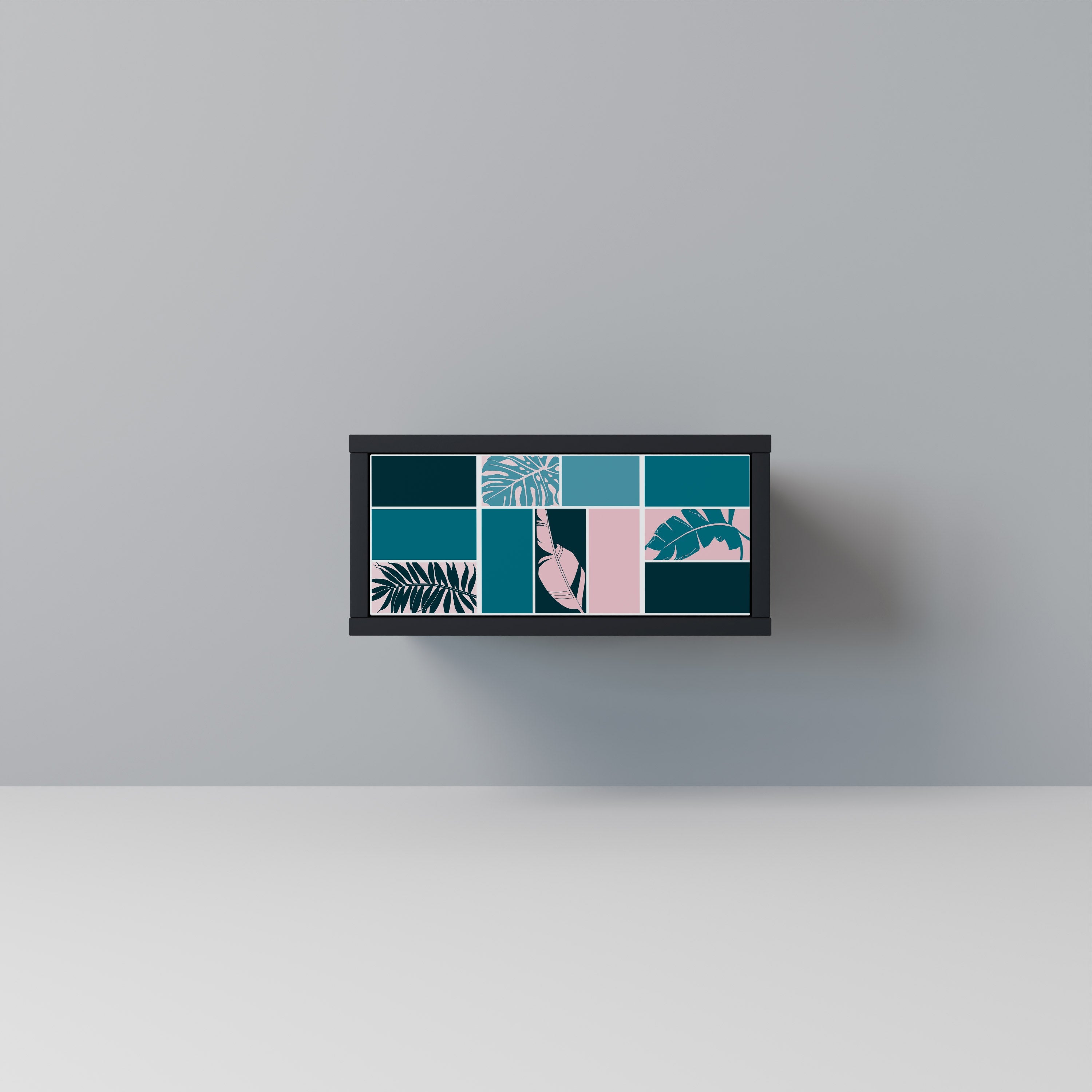 COMBINAISON DE FORMES Table de chevet en finition noire