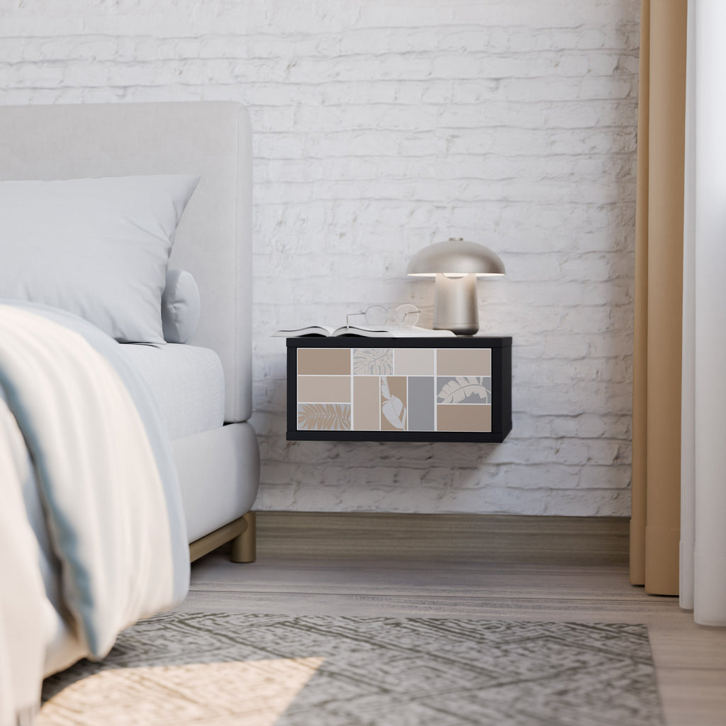 Table de chevet FORMES TROPICALES en finition noire