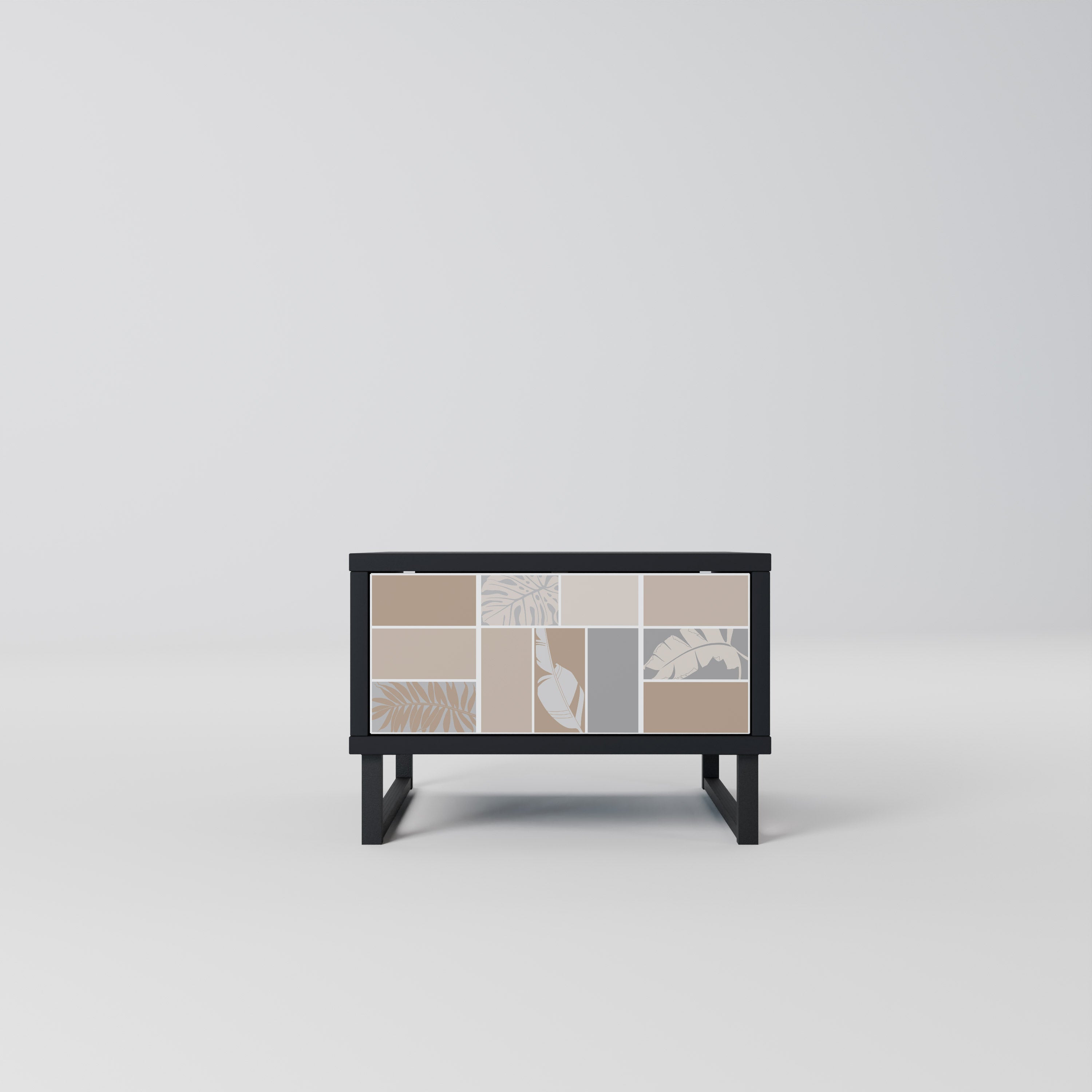 Table de chevet FORMES TROPICALES en finition noire