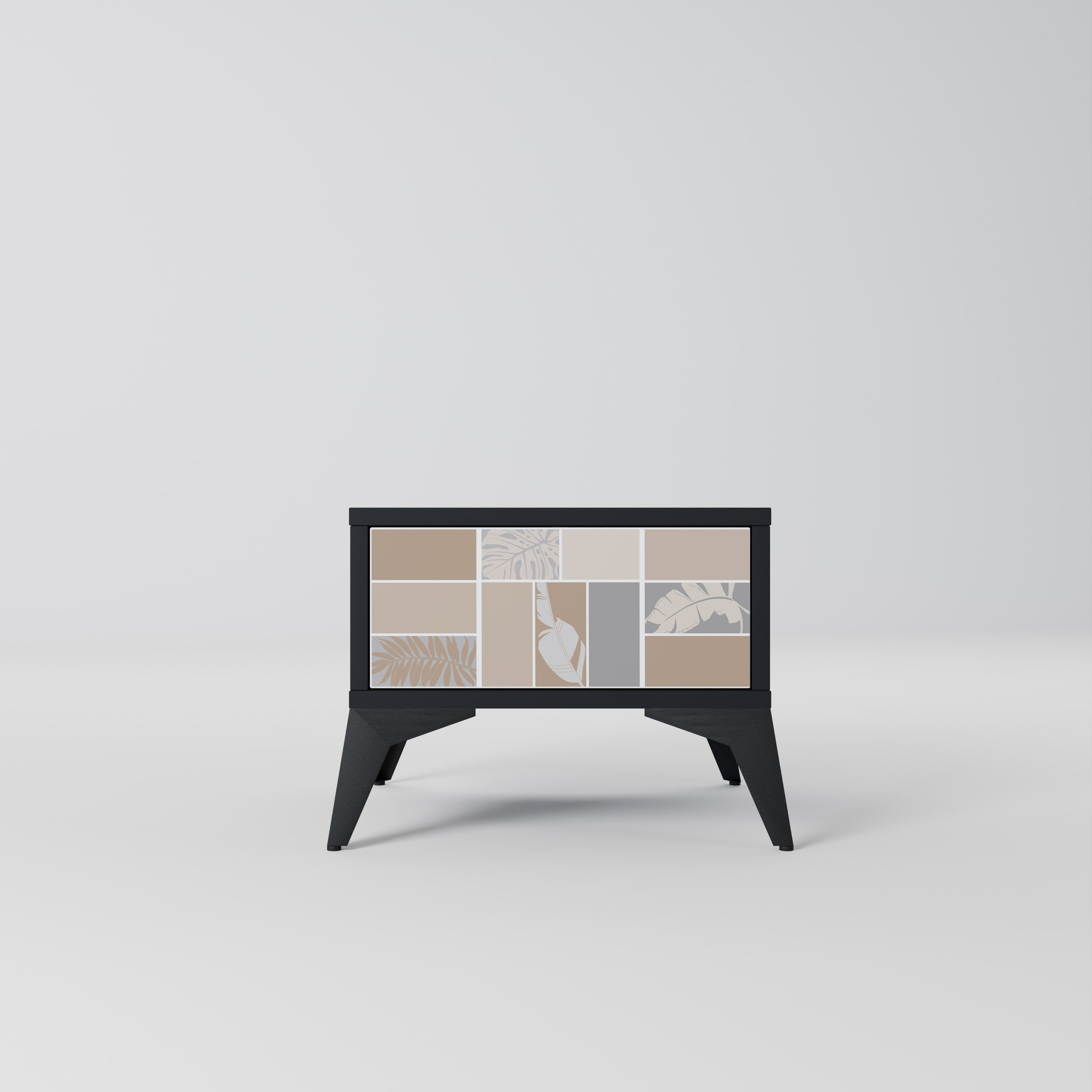 Table de chevet FORMES TROPICALES en finition noire