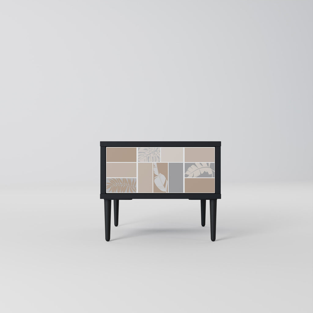 Table de chevet FORMES TROPICALES en finition noire