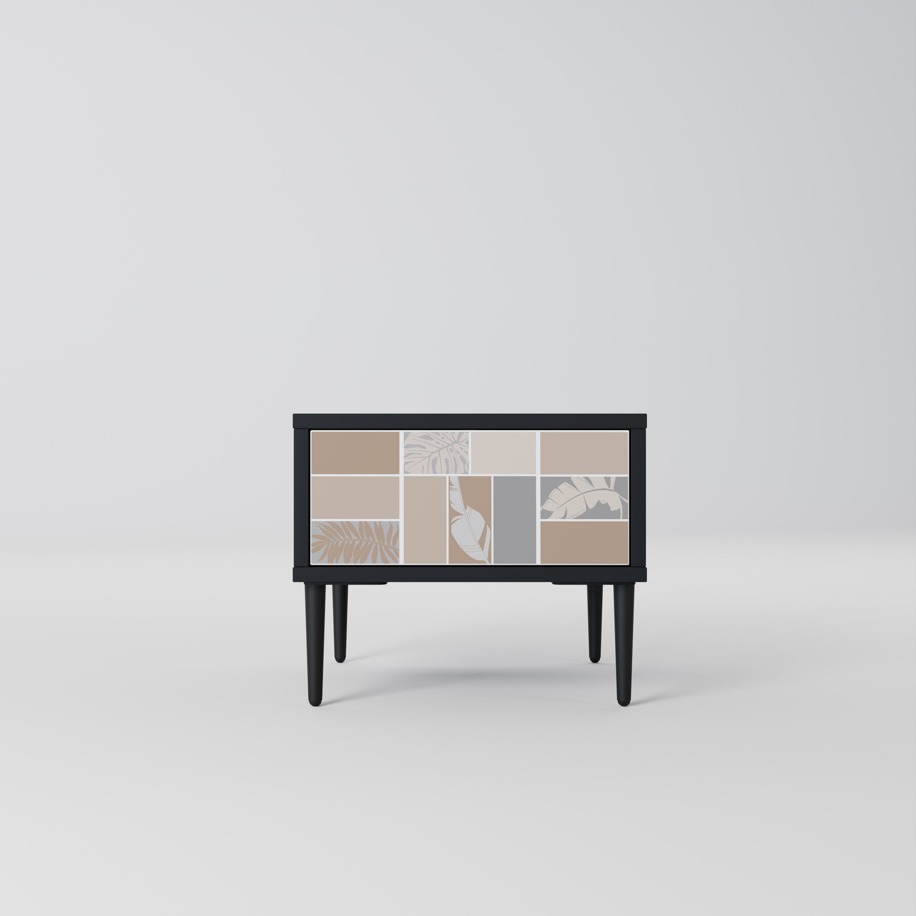 Table de chevet FORMES TROPICALES en finition noire