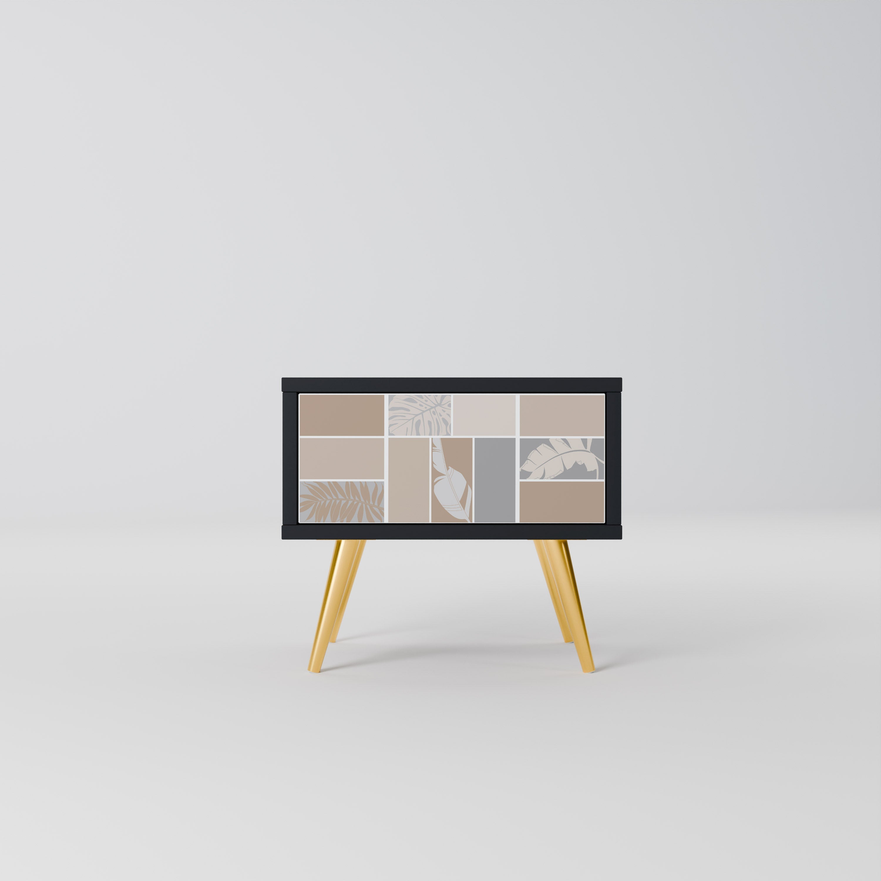 Table de chevet FORMES TROPICALES en finition noire