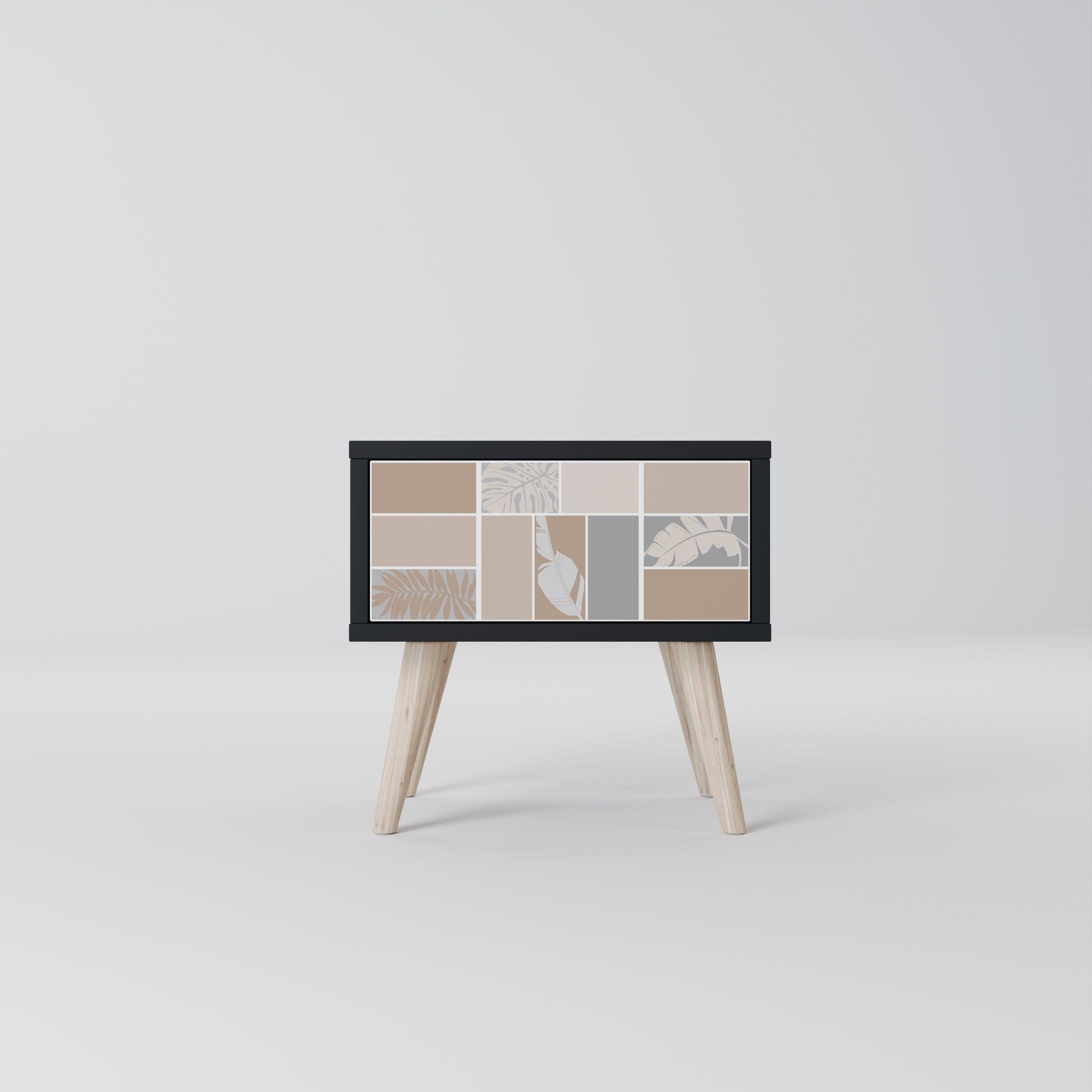 Table de chevet FORMES TROPICALES en finition noire