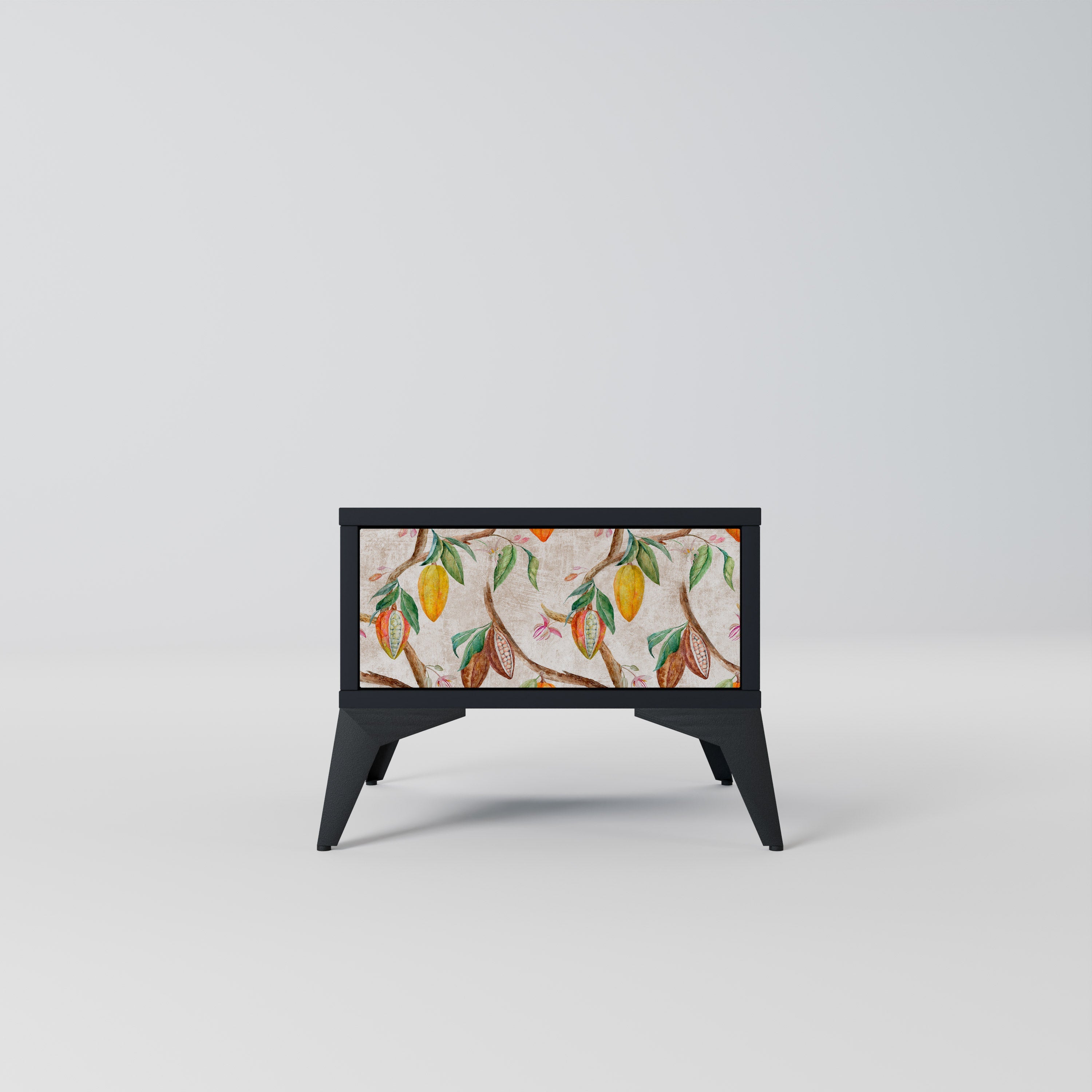 Table de chevet COCOA FRUITS en finition noire