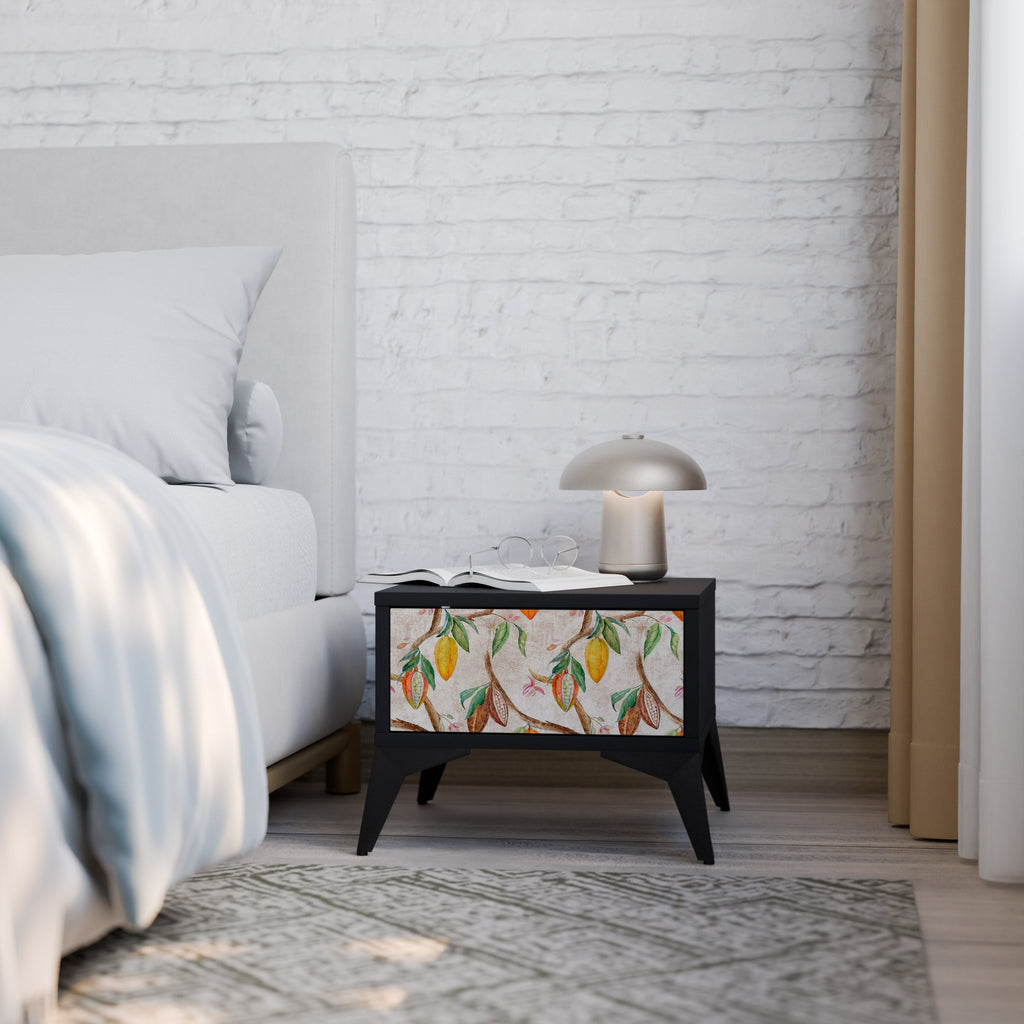 Table de chevet COCOA FRUITS en finition noire