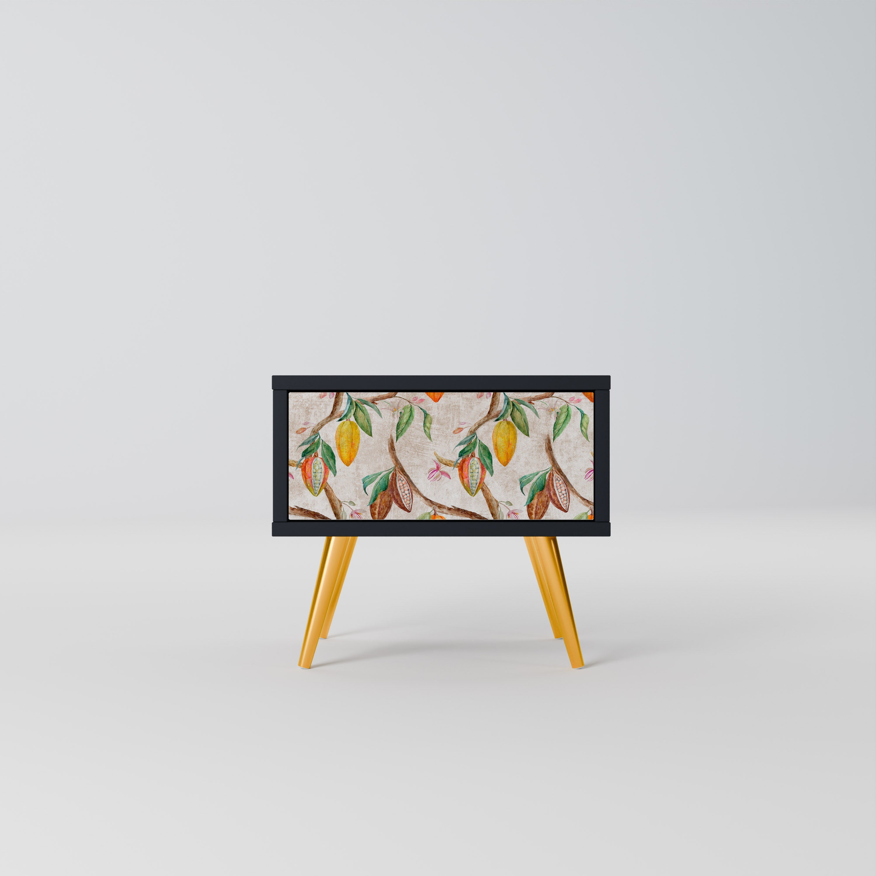 Table de chevet COCOA FRUITS en finition noire