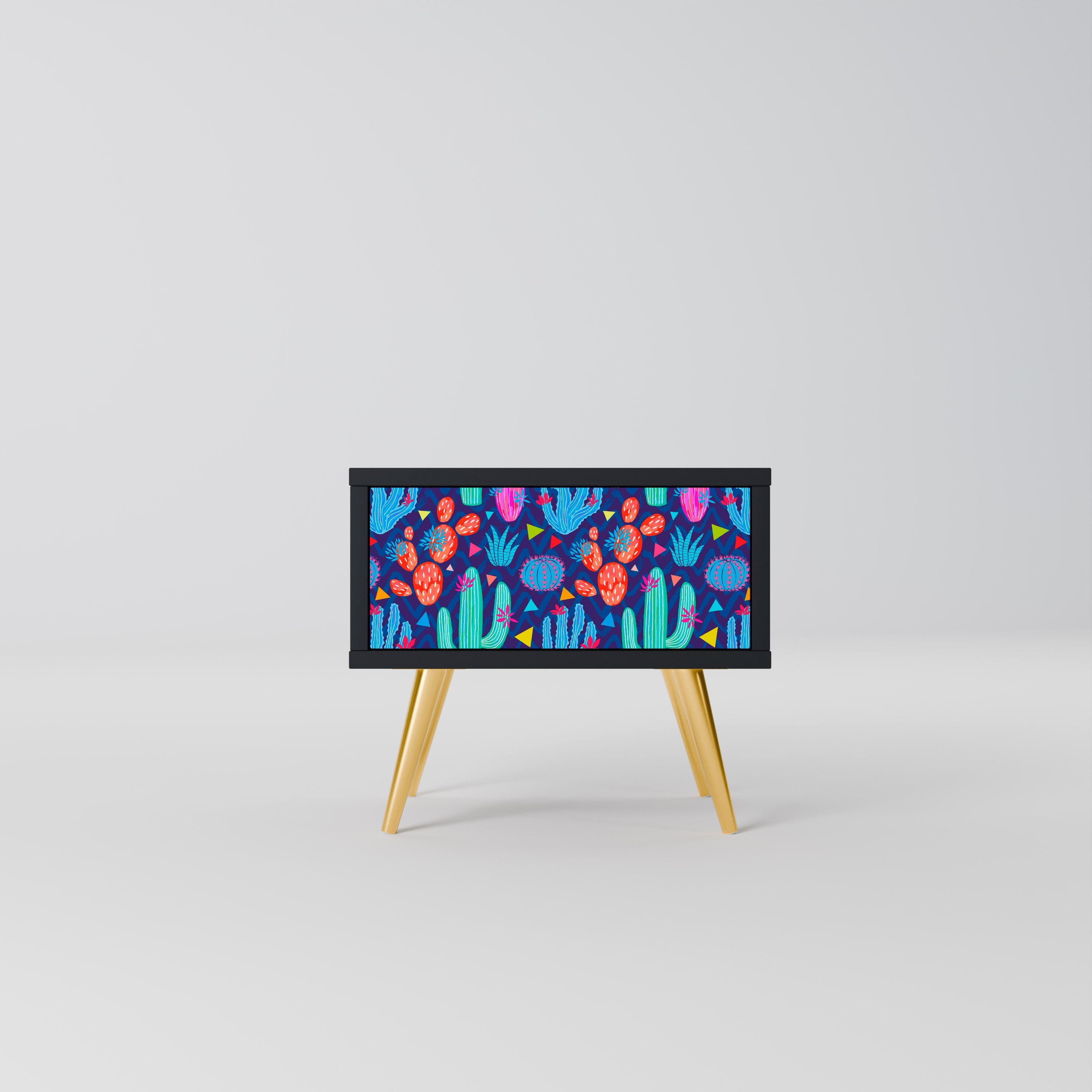 Table de chevet CACTUS VIBES en finition noire