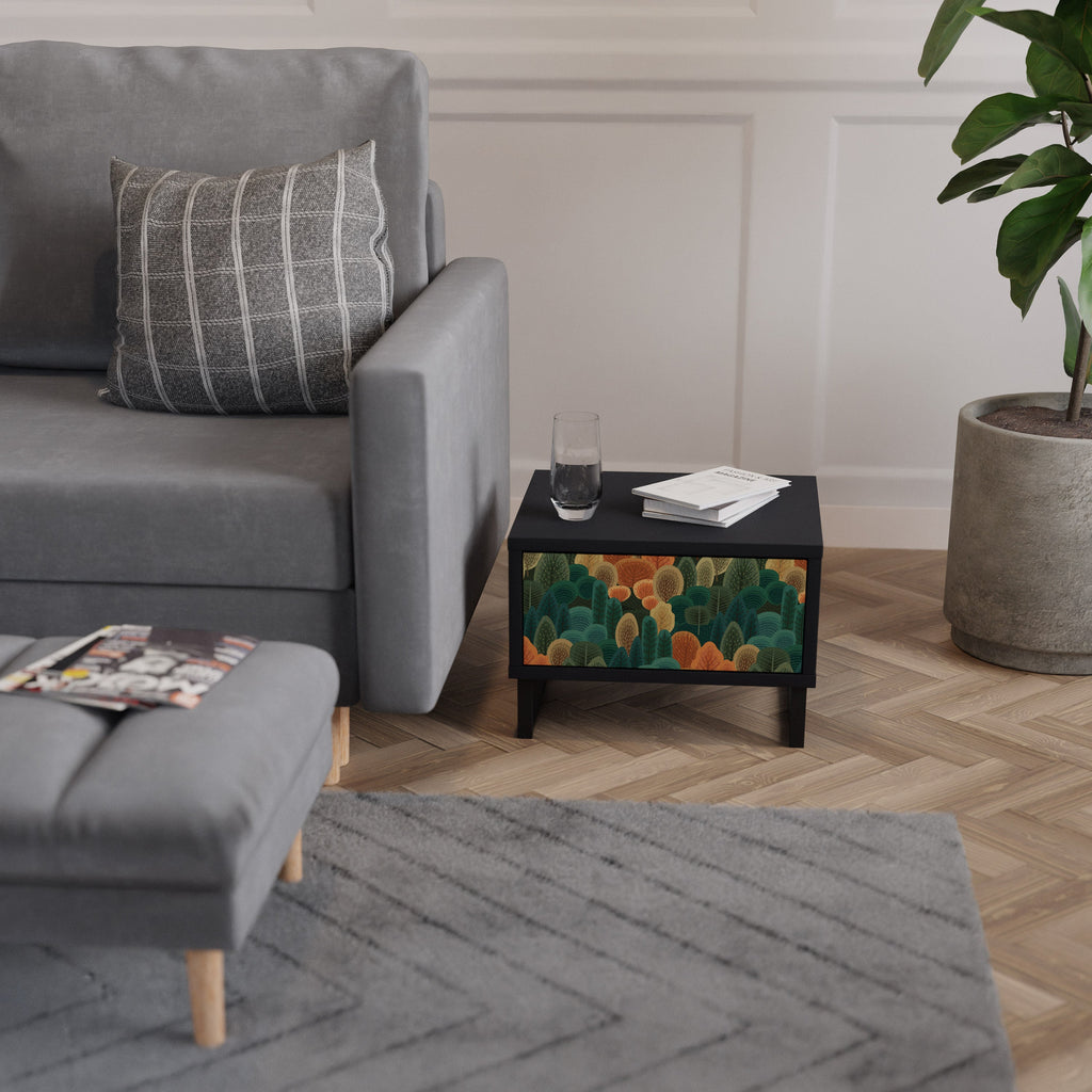 Table de chevet AUTUMN KALEIDOSCOPE en finition noire