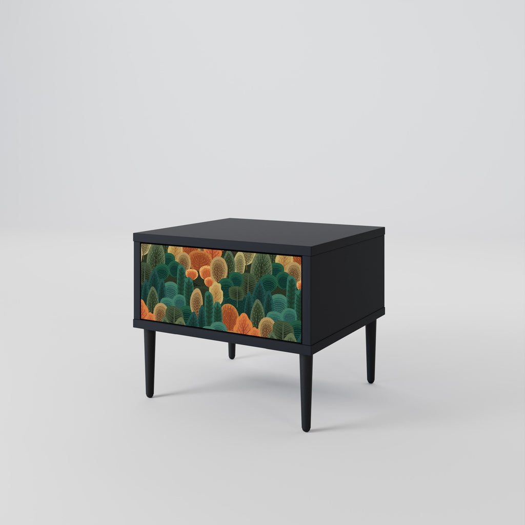 Table de chevet AUTUMN KALEIDOSCOPE en finition noire