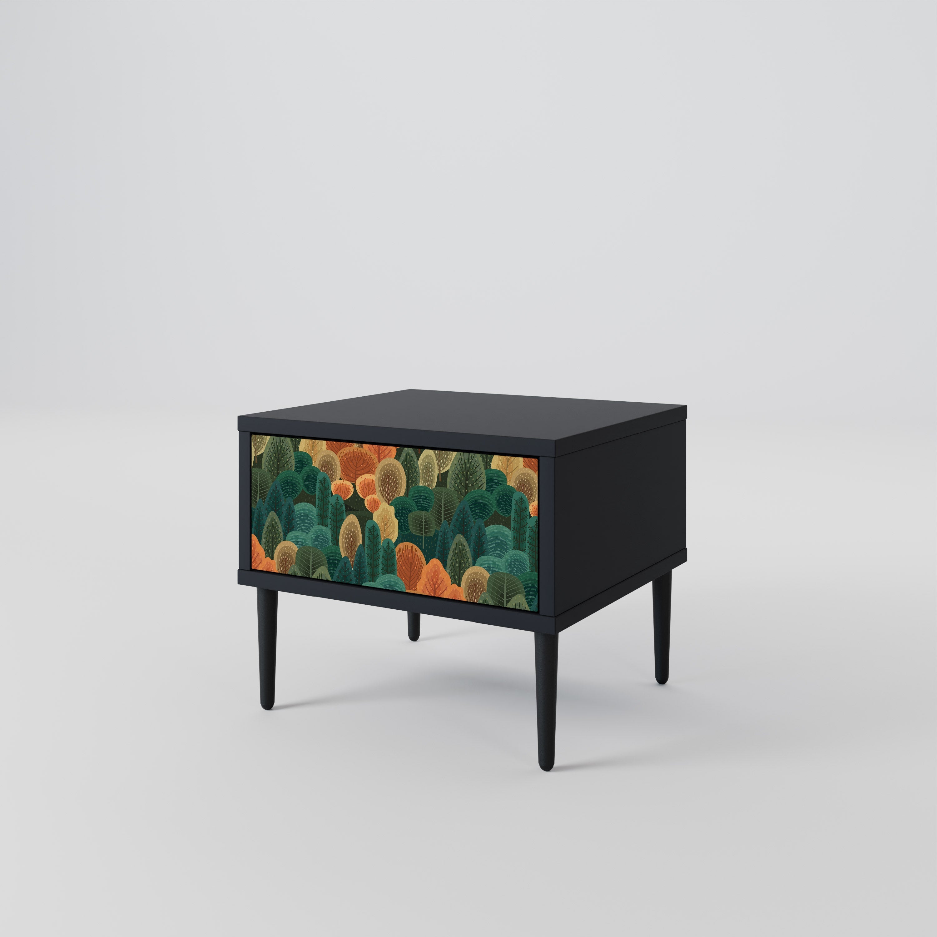 Table de chevet AUTUMN KALEIDOSCOPE en finition noire