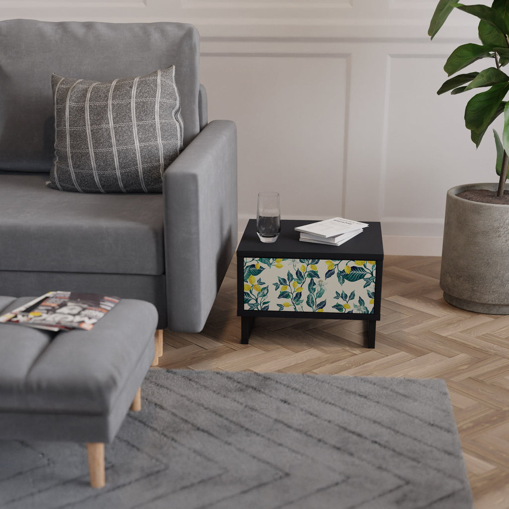 Table de chevet LEMON TREE en finition noire