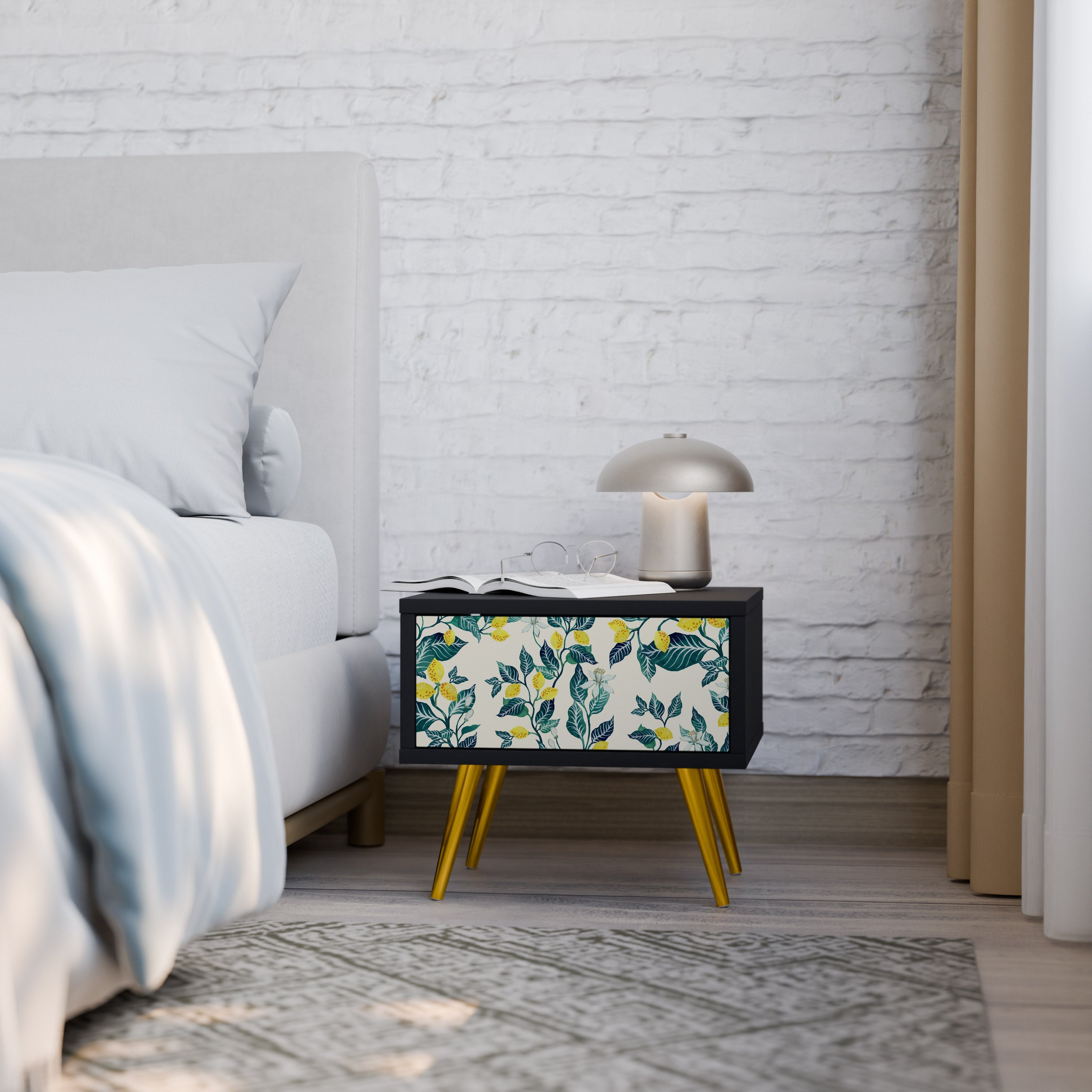 Table de chevet LEMON TREE en finition noire