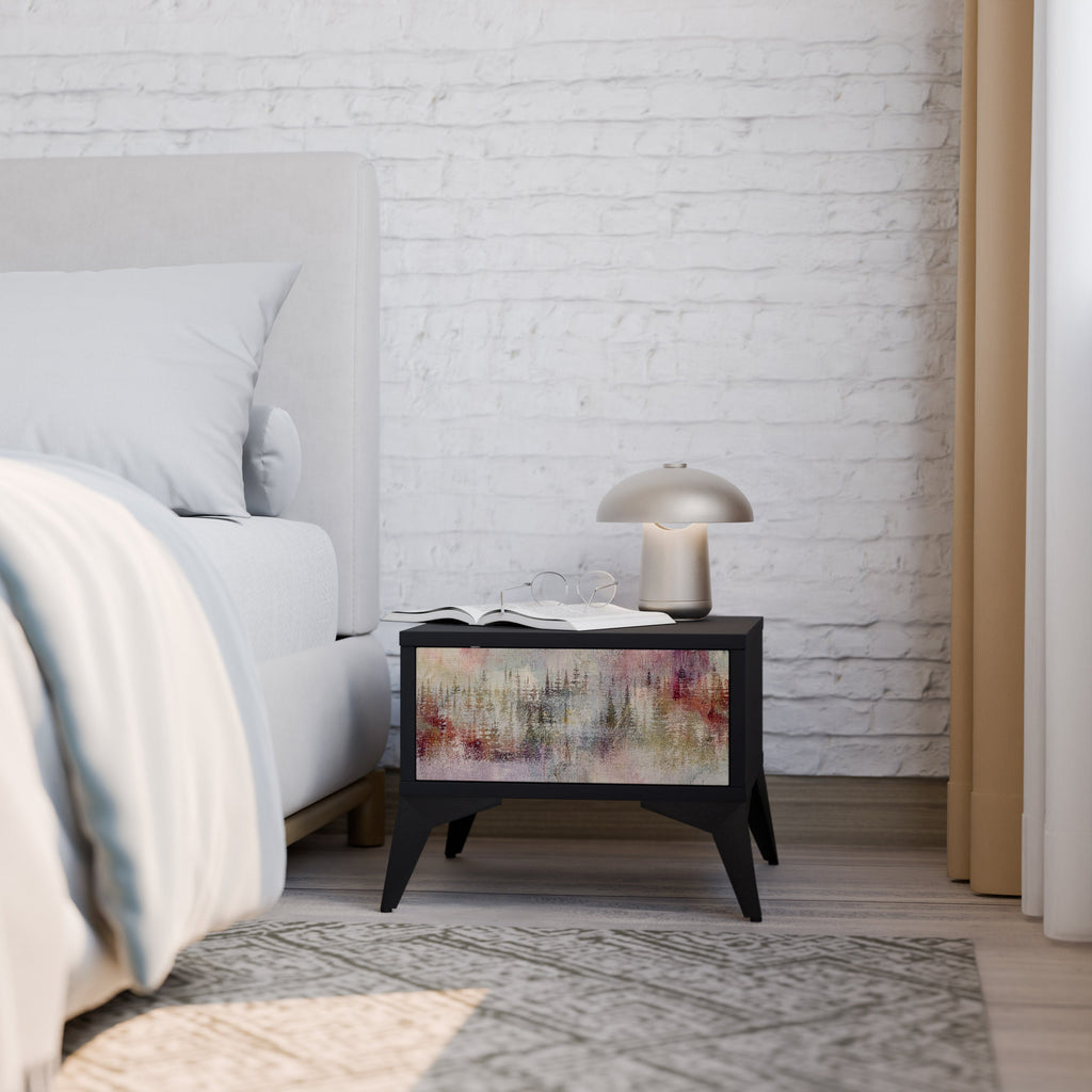 Table de chevet VEILED SUMMIT en finition noire