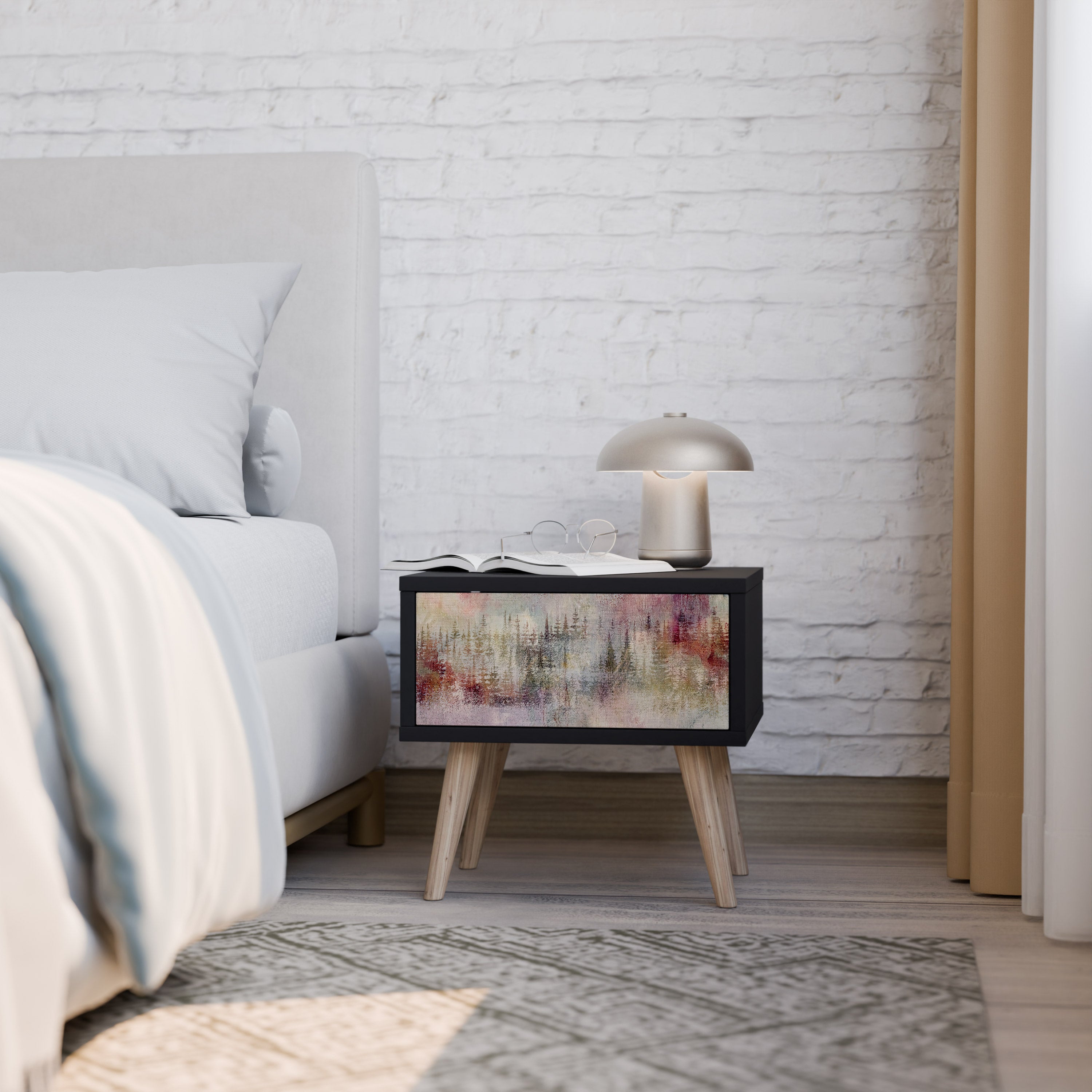 Table de chevet VEILED SUMMIT en finition noire