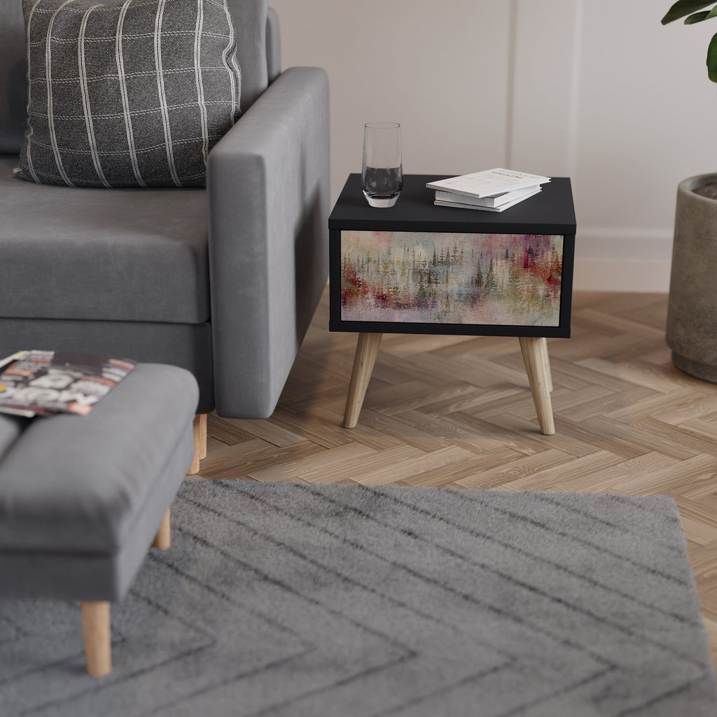 Table de chevet VEILED SUMMIT en finition noire