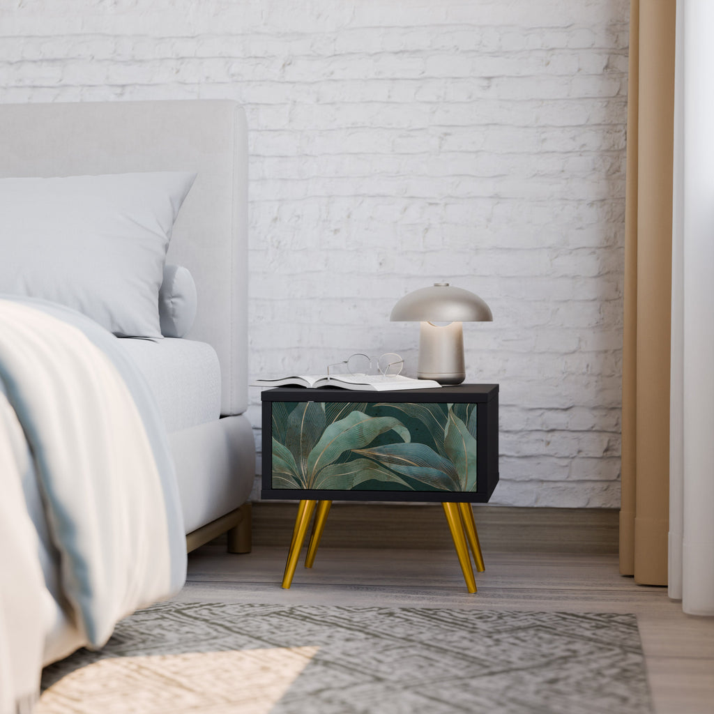 Table de chevet ROYAL GREEN en finition noire