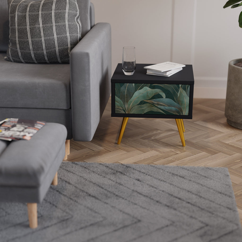 Table de chevet ROYAL GREEN en finition noire