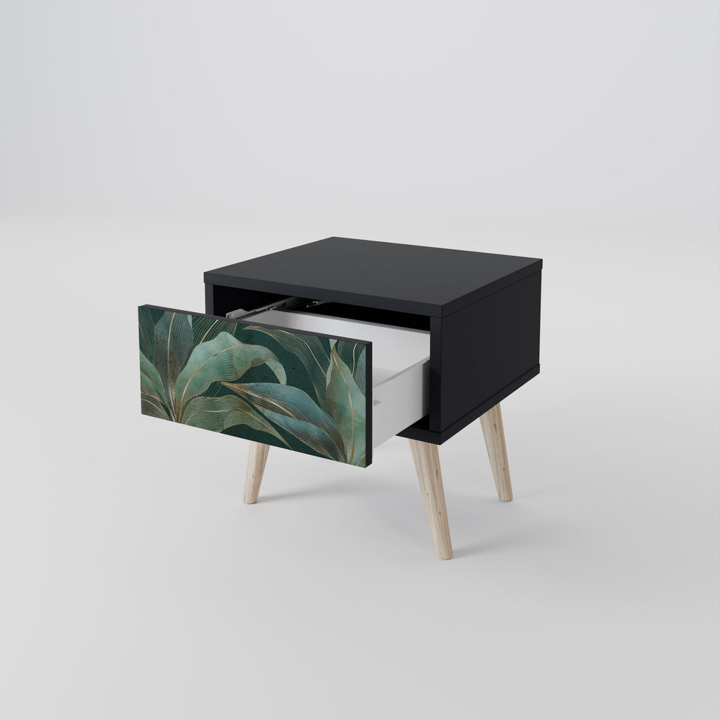 Table de chevet ROYAL GREEN en finition noire