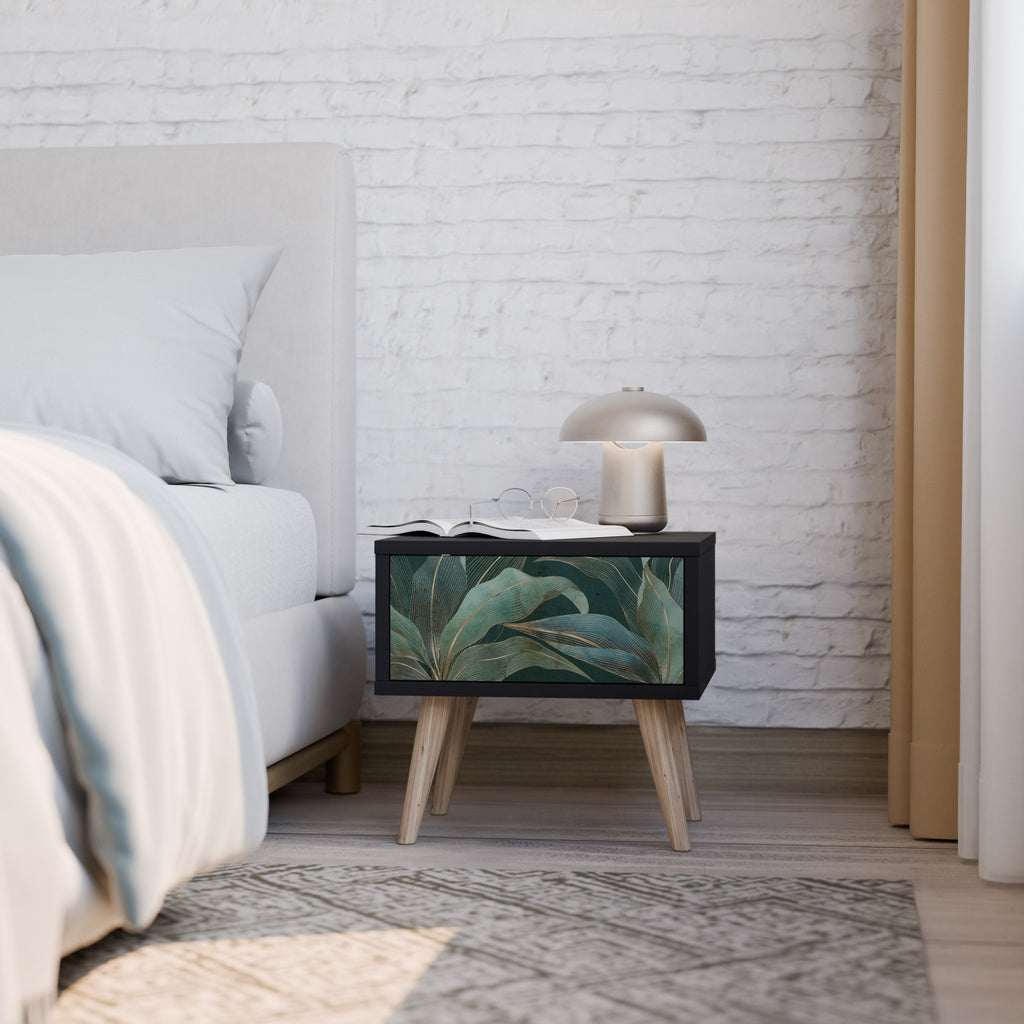 Table de chevet ROYAL GREEN en finition noire