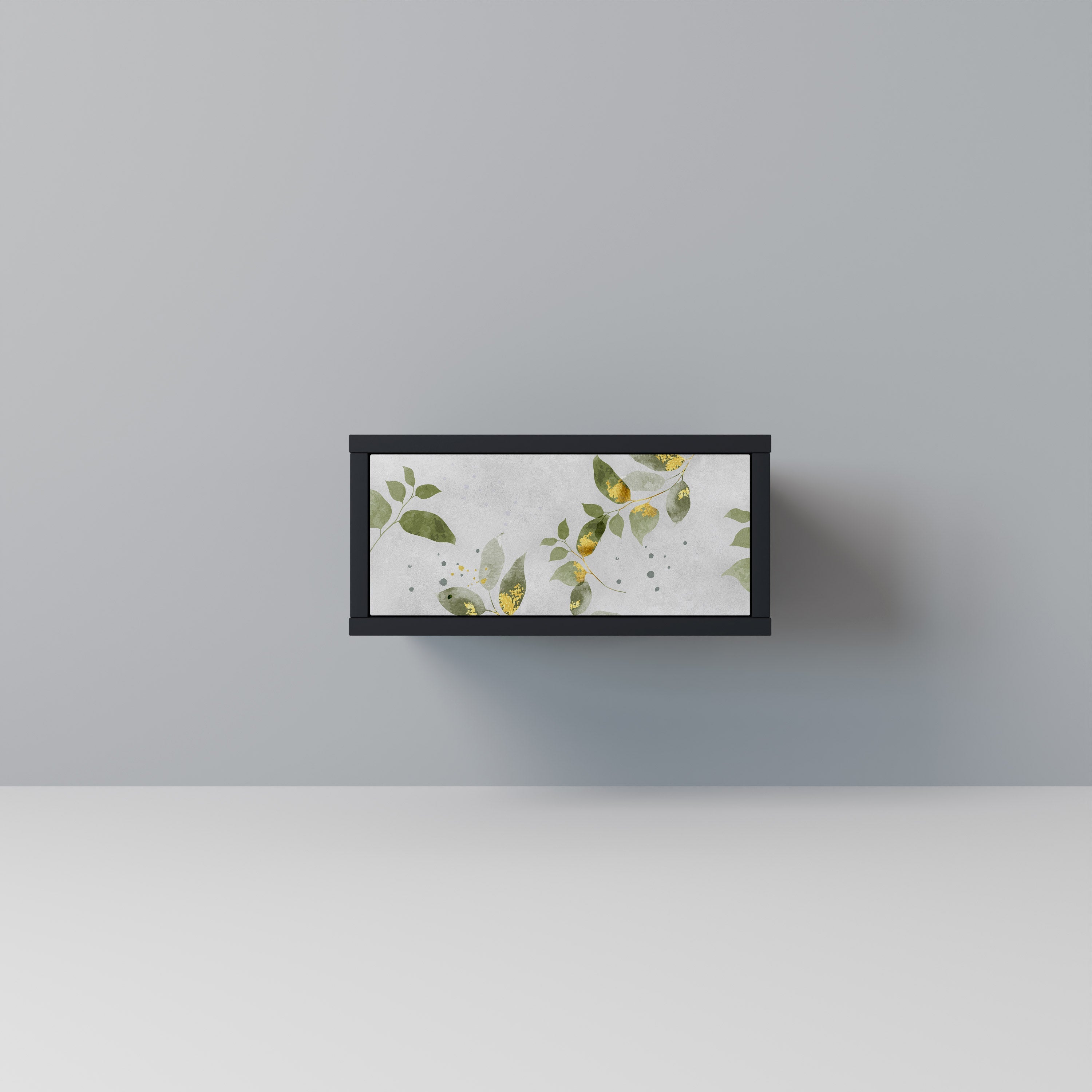 Table de chevet ELEGANT BOTANICS en finition noire