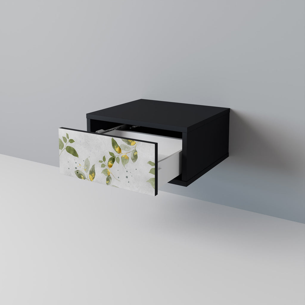 Table de chevet ELEGANT BOTANICS en finition noire