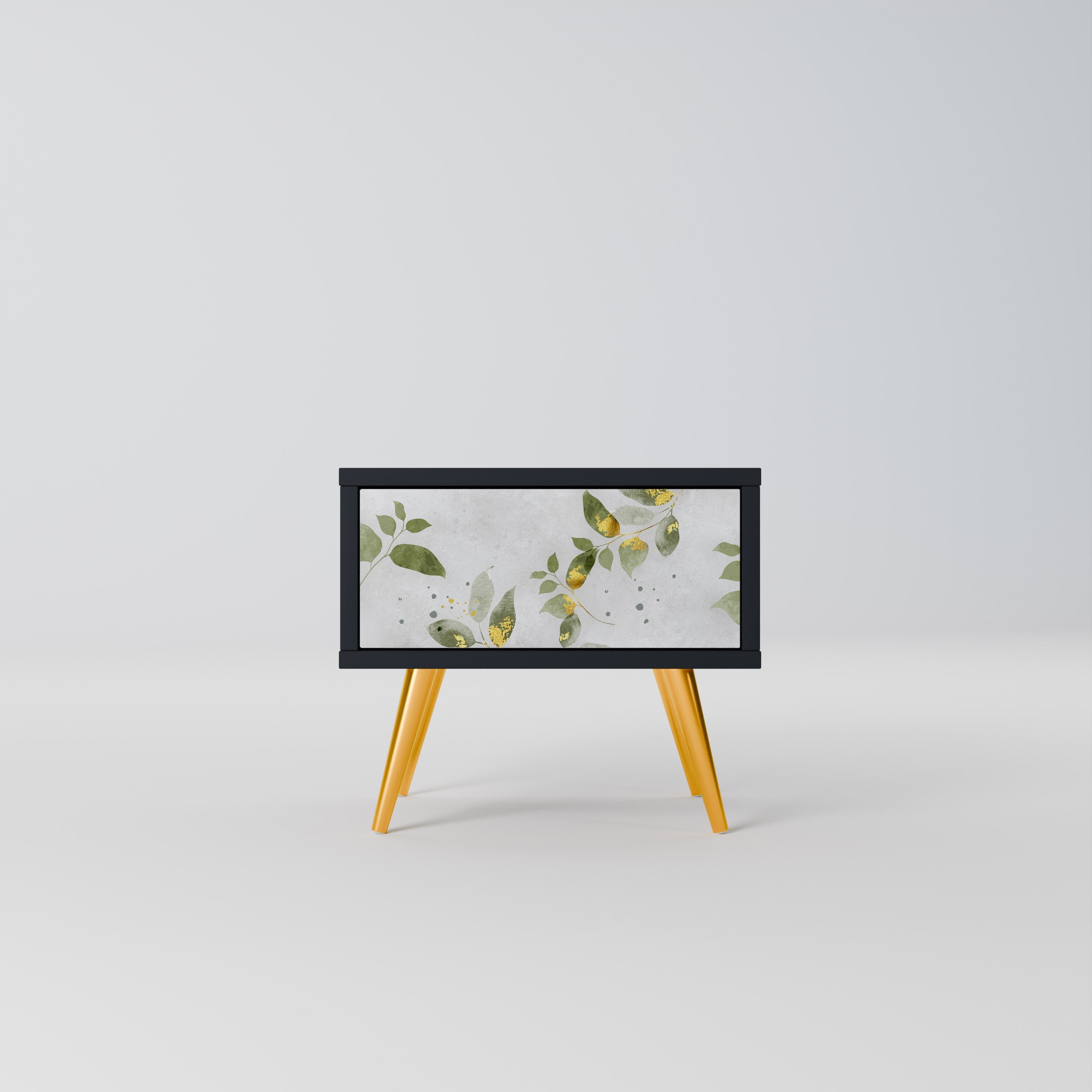 Table de chevet ELEGANT BOTANICS en finition noire