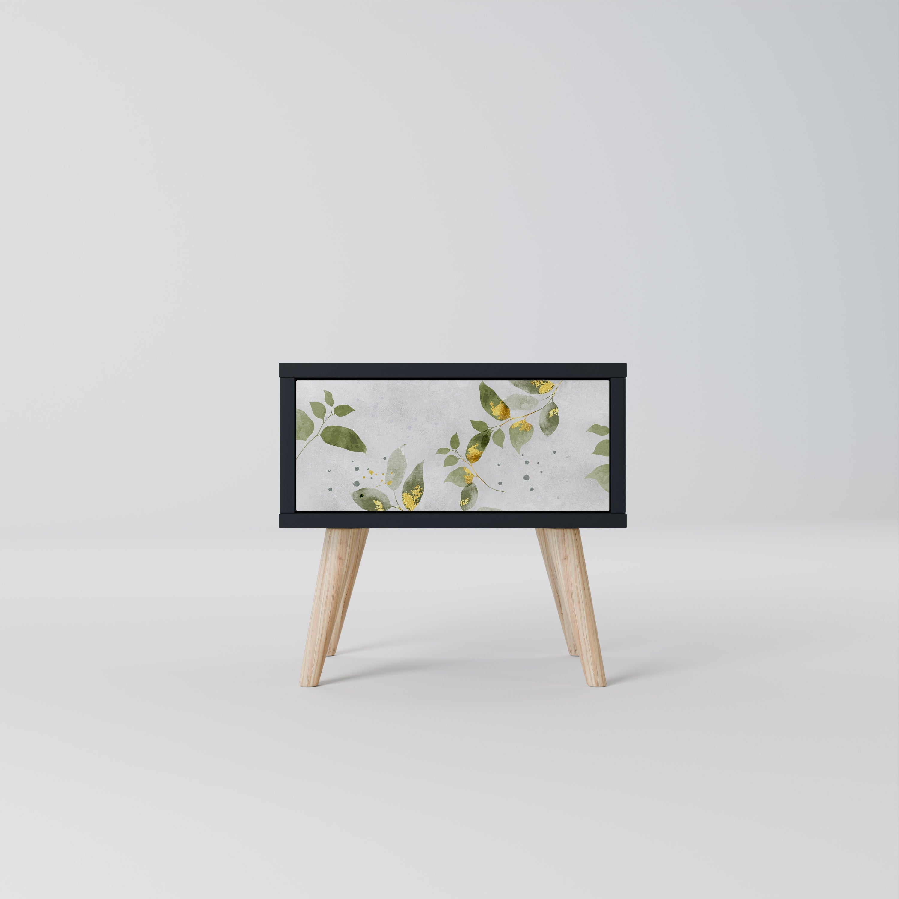 Table de chevet ELEGANT BOTANICS en finition noire