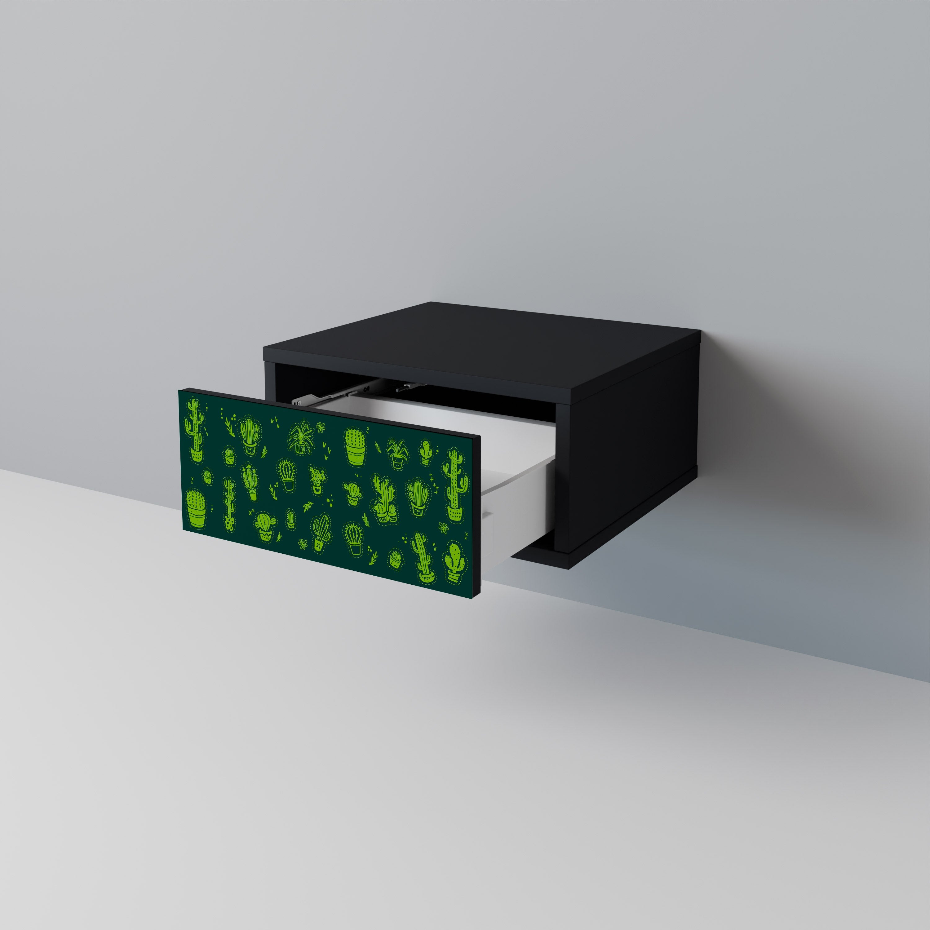 Table de chevet DESERT GREEN en finition noire