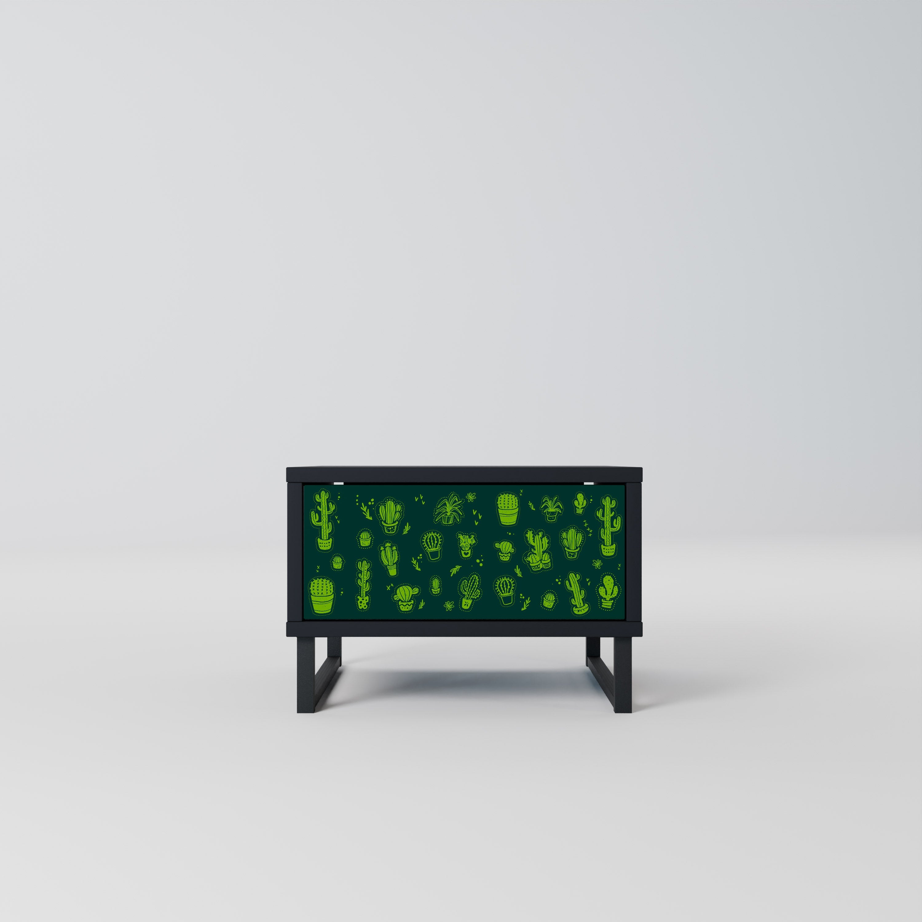 Table de chevet DESERT GREEN en finition noire