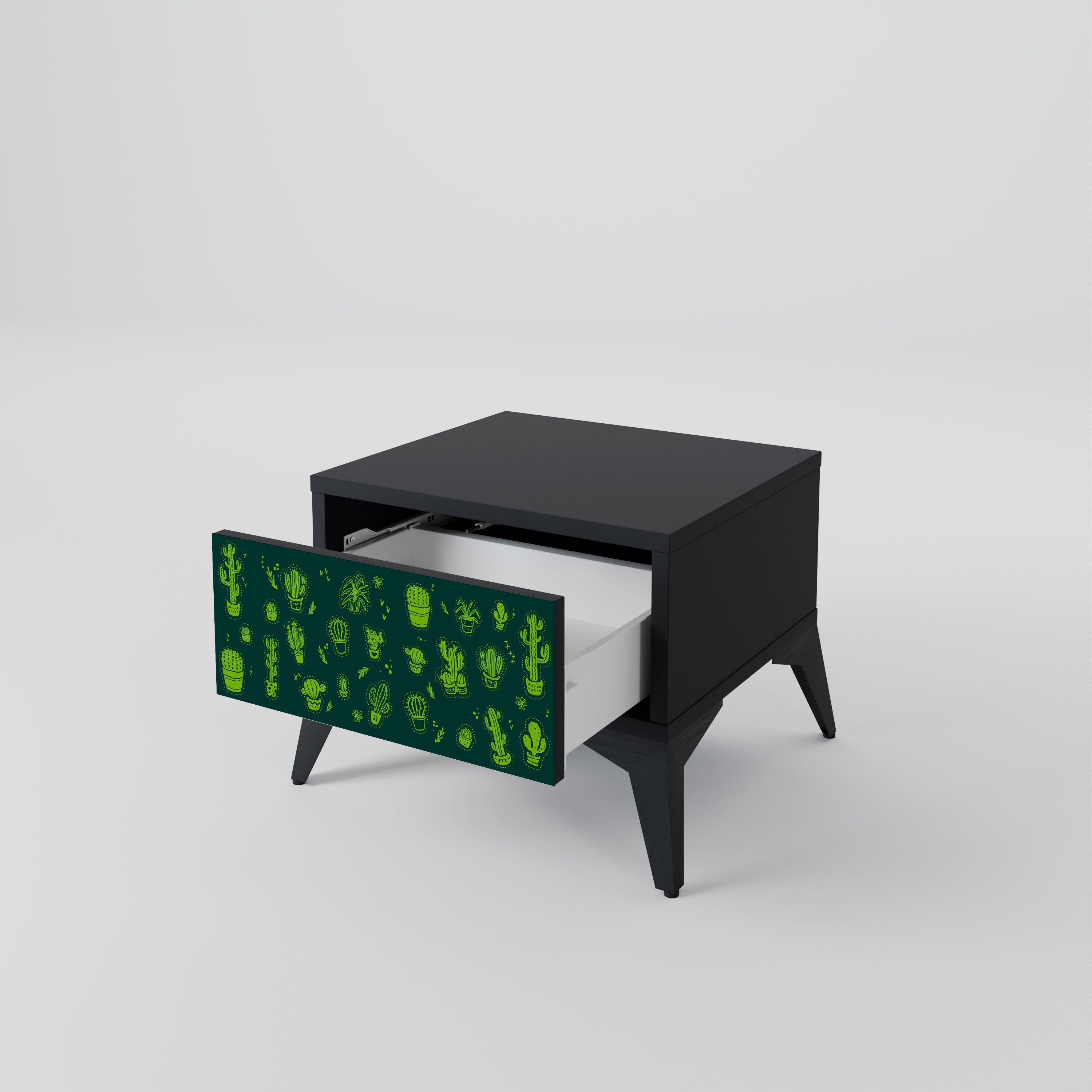 Table de chevet DESERT GREEN en finition noire