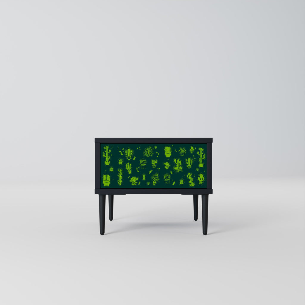 Table de chevet DESERT GREEN en finition noire